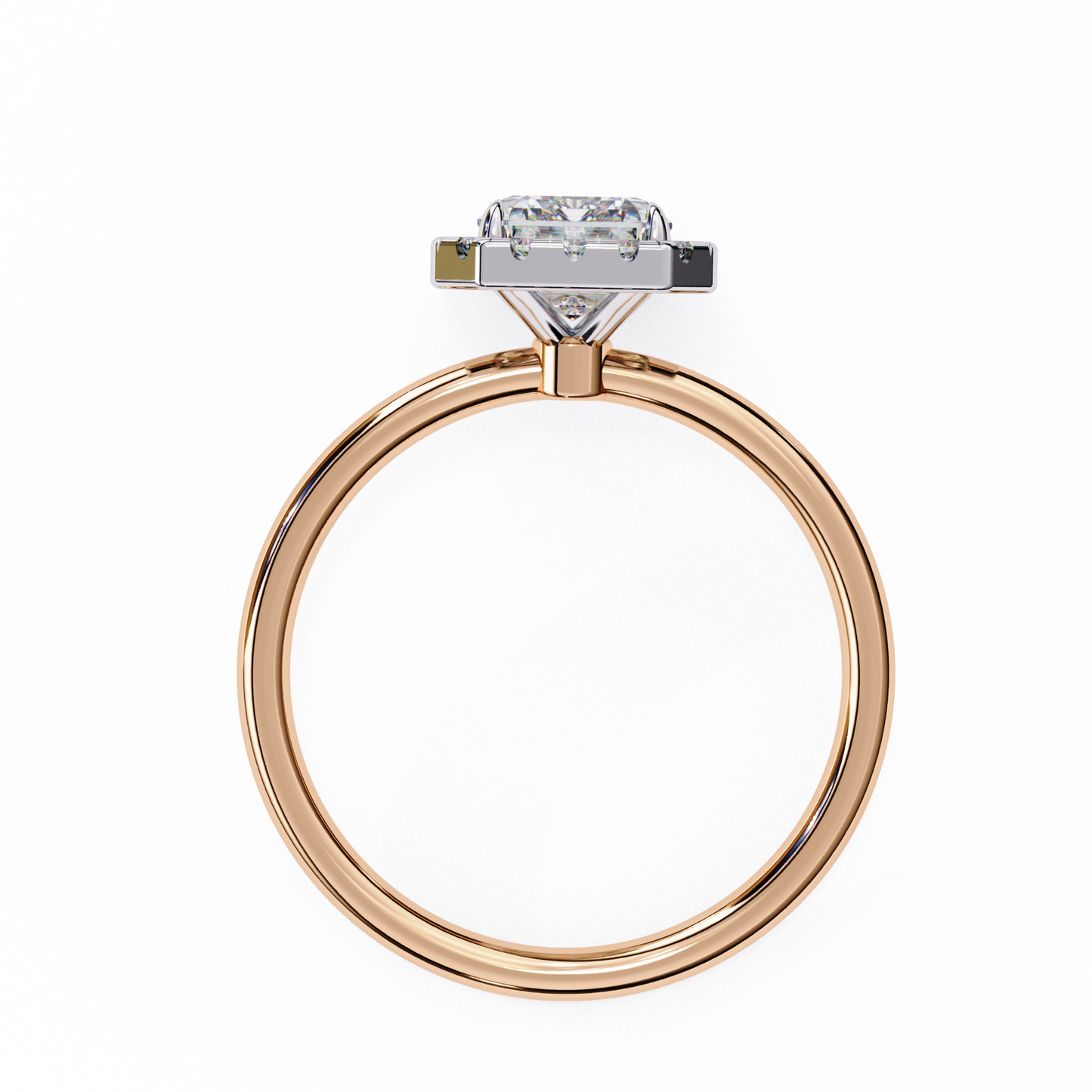 Radiant Duality – Lab Diamond Ring in 14K Gold