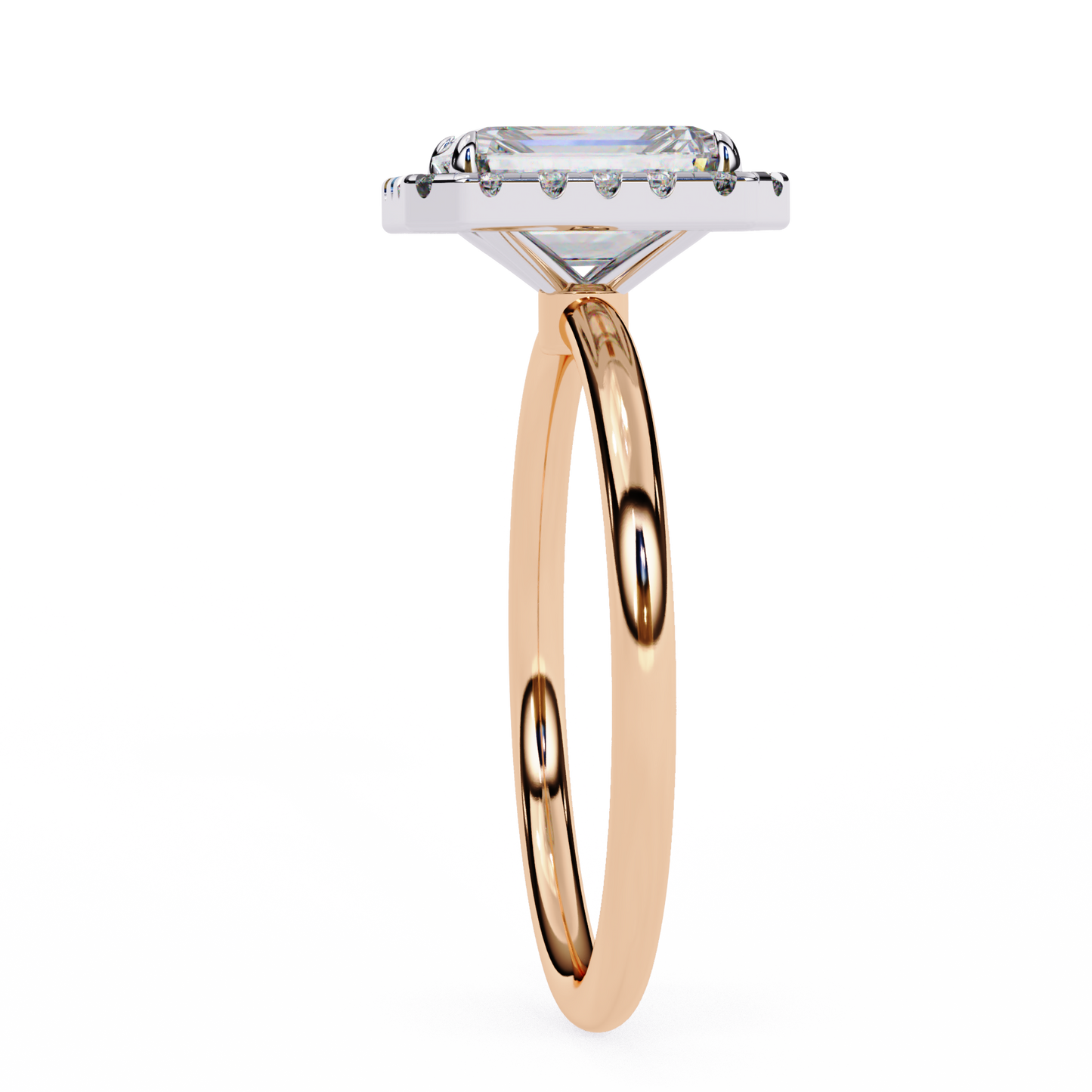 Radiant Duality – Lab Diamond Ring in 14K Gold