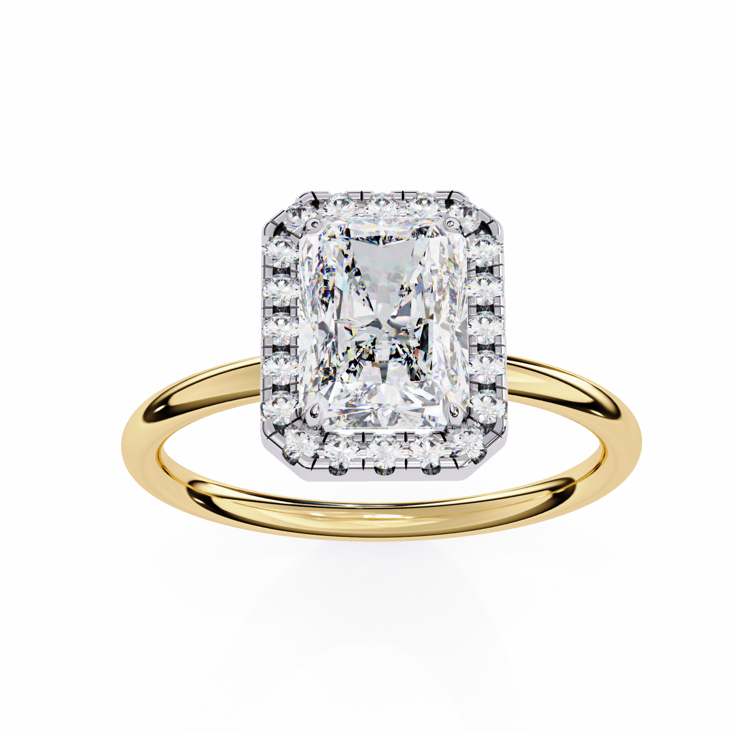 Radiant Duality – Lab Diamond Ring in 14K Gold