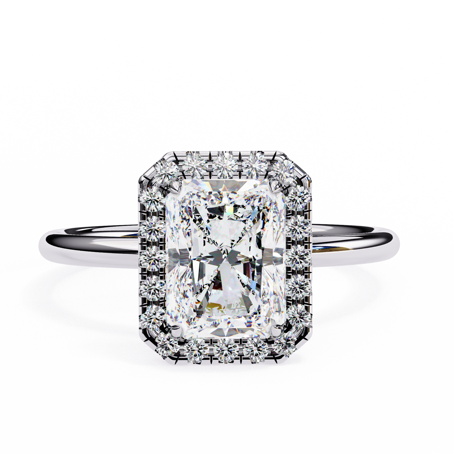 Radiant Duality – Lab Diamond Ring in 14K Gold