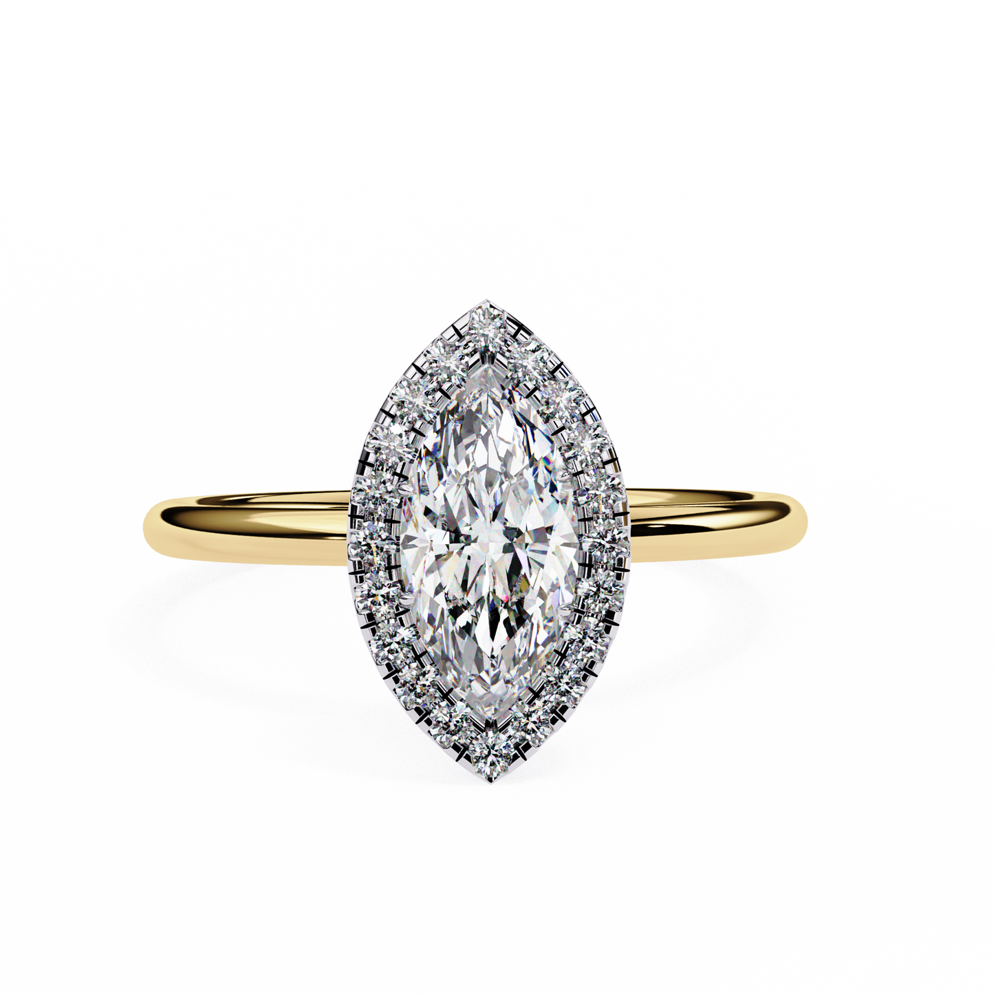Marquise Arch – Lab Diamond Open Band Ring in 14K Gold