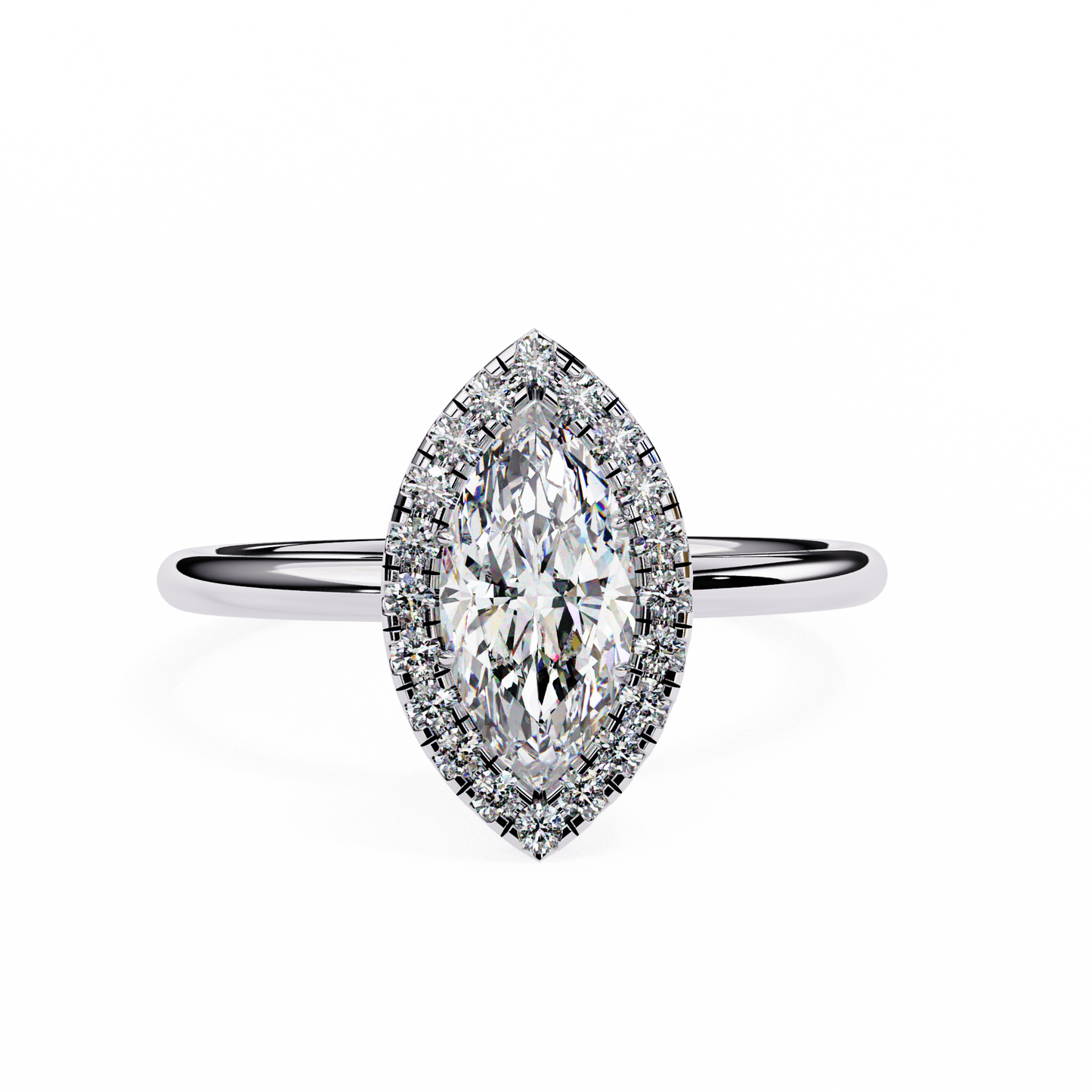 Marquise Arch – Lab Diamond Open Band Ring in 14K Gold