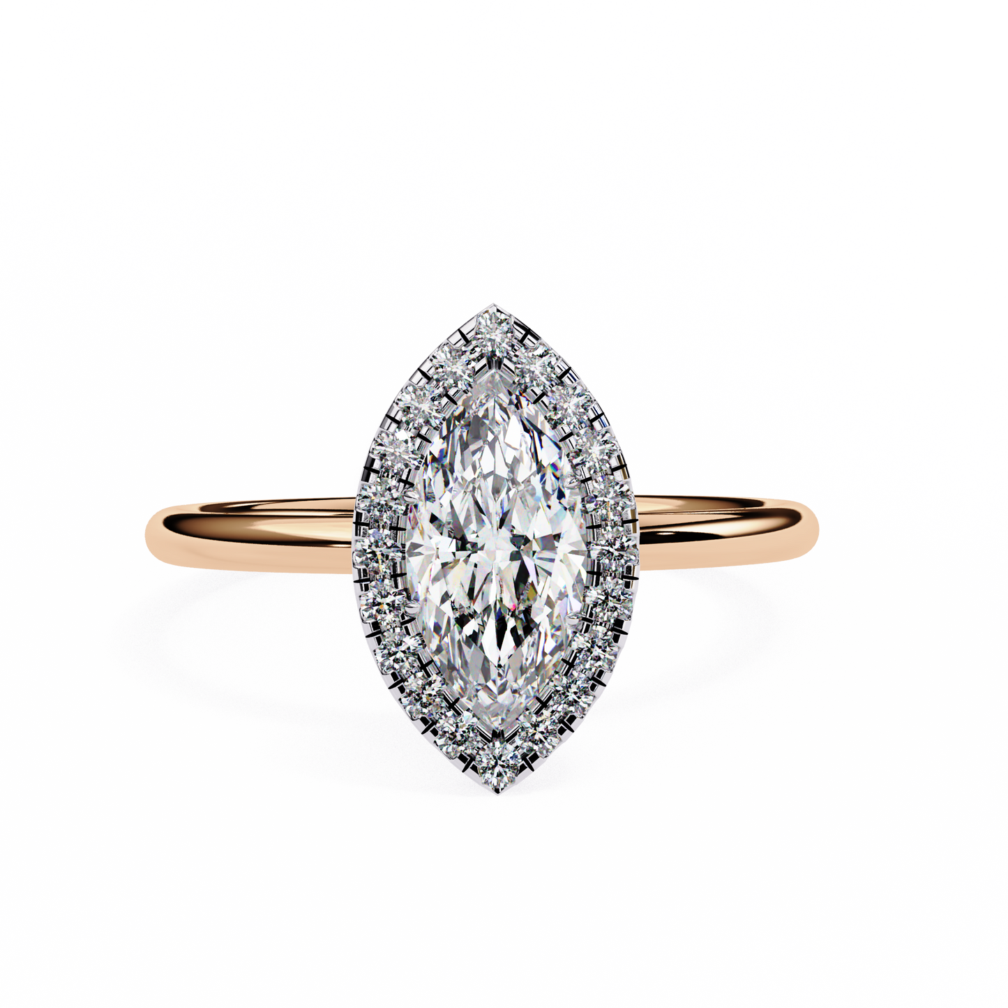 Marquise Arch – Lab Diamond Open Band Ring in 14K Gold