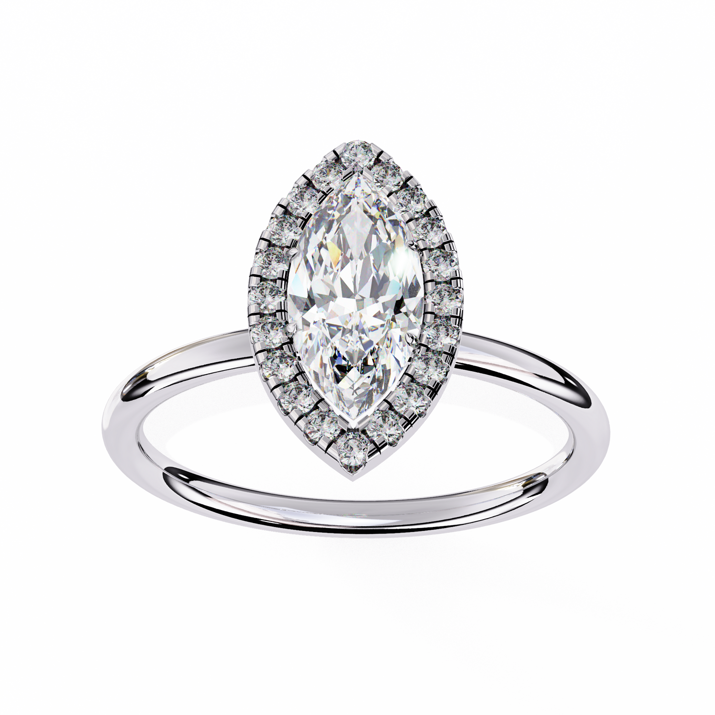Marquise Arch – Lab Diamond Open Band Ring in 14K Gold