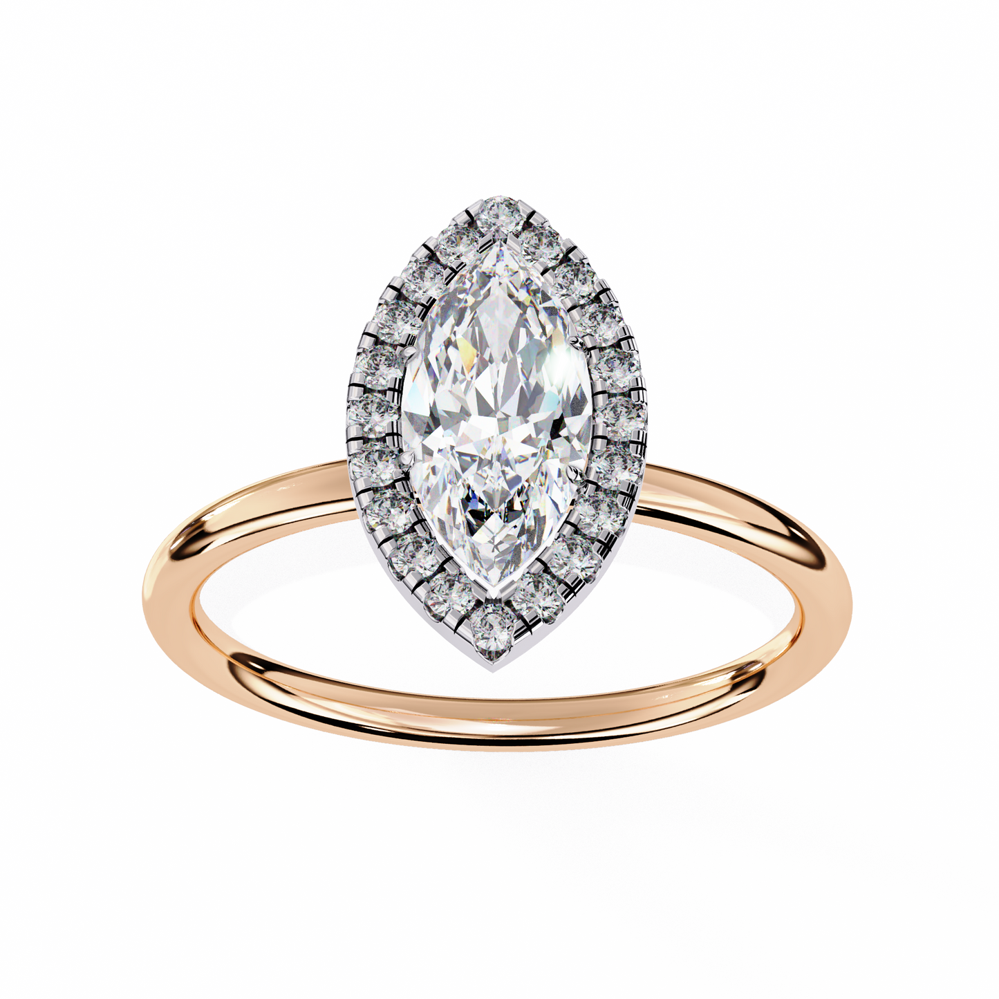 Marquise Arch – Lab Diamond Open Band Ring in 14K Gold