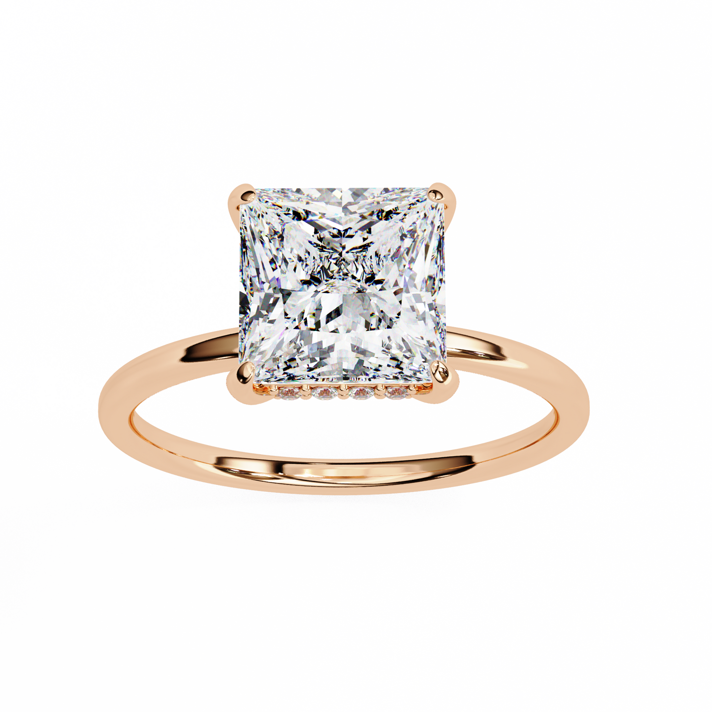 Crown Channel – Princess & Round Lab Diamond Band in 14K Gold