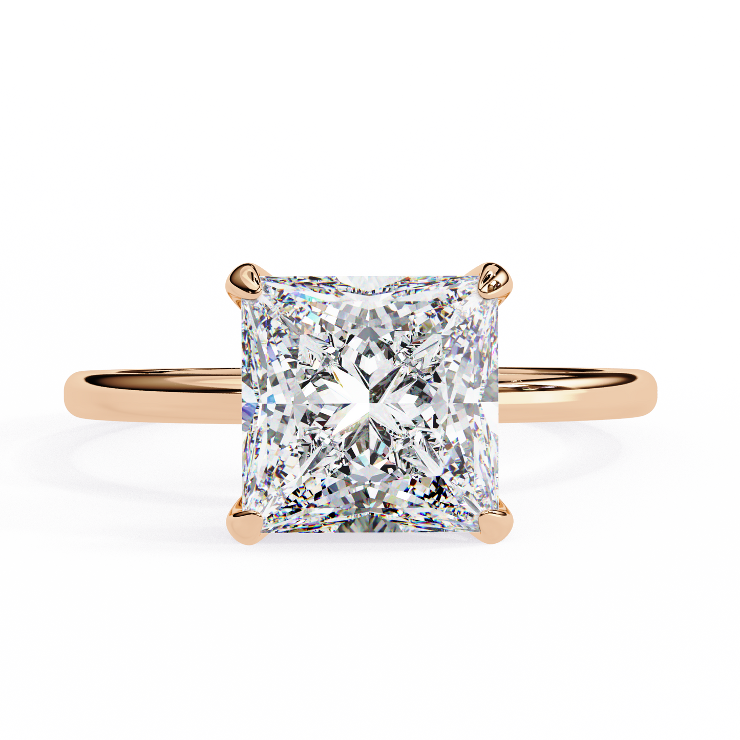 Crown Channel – Princess & Round Lab Diamond Band in 14K Gold