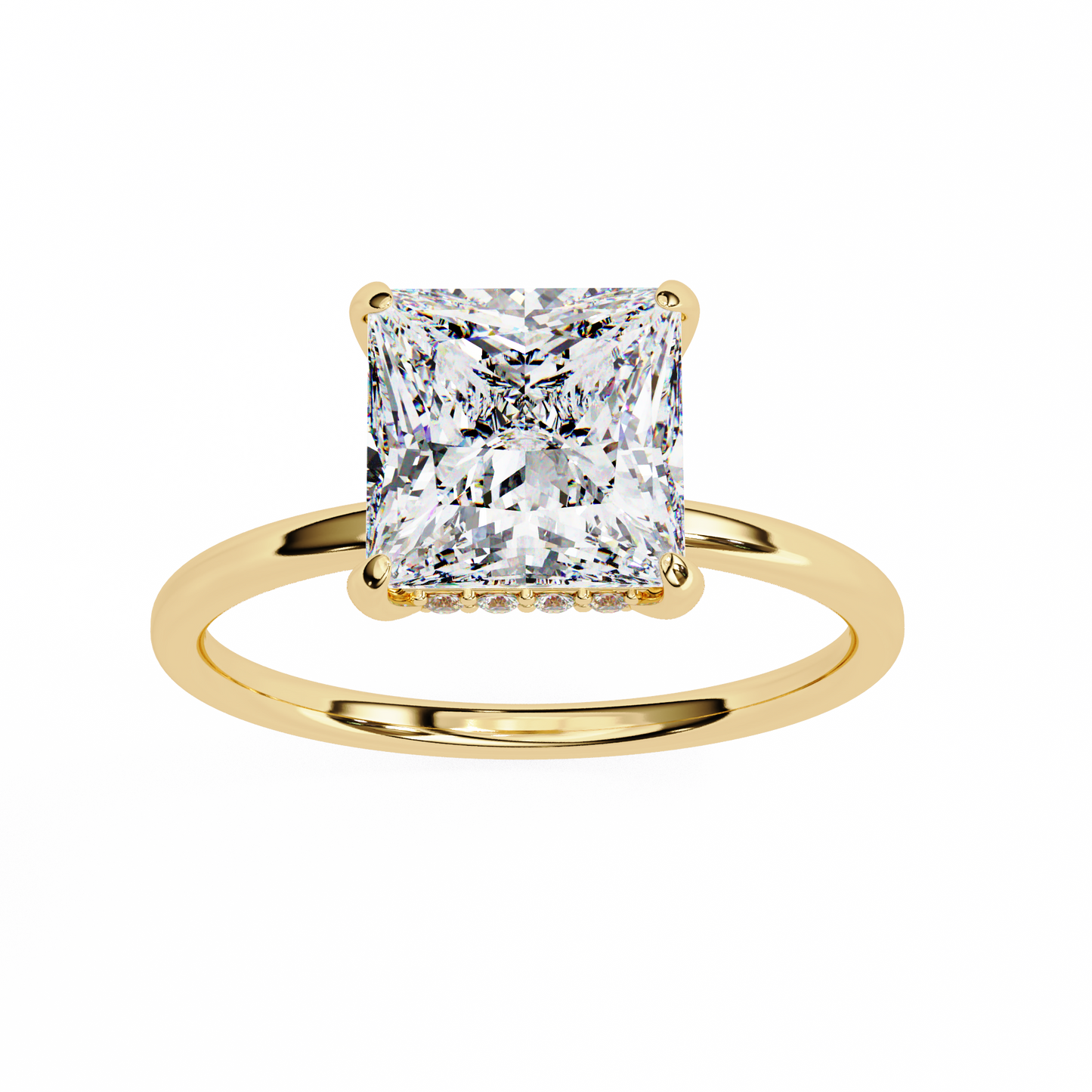 Crown Channel – Princess & Round Lab Diamond Band in 14K Gold