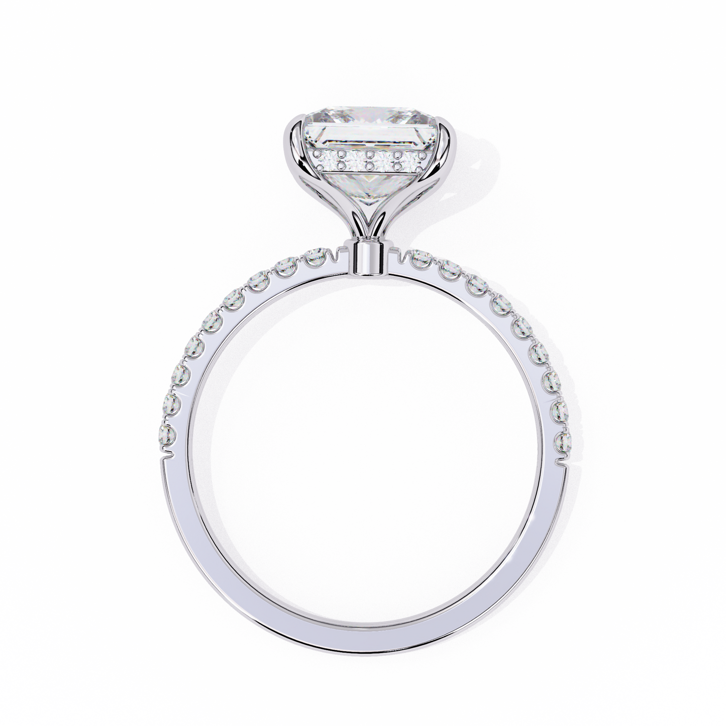 Geometric Taper – Princess & Round Lab Diamond Band in 14K Gold