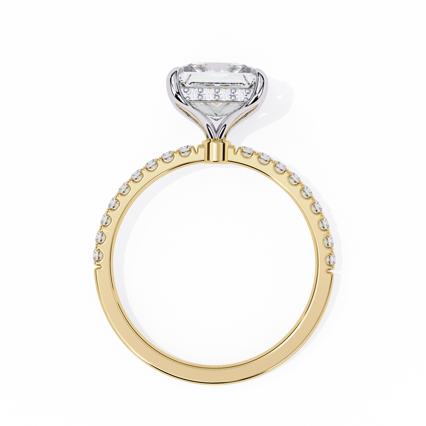 Geometric Taper – Princess & Round Lab Diamond Band in 14K Gold