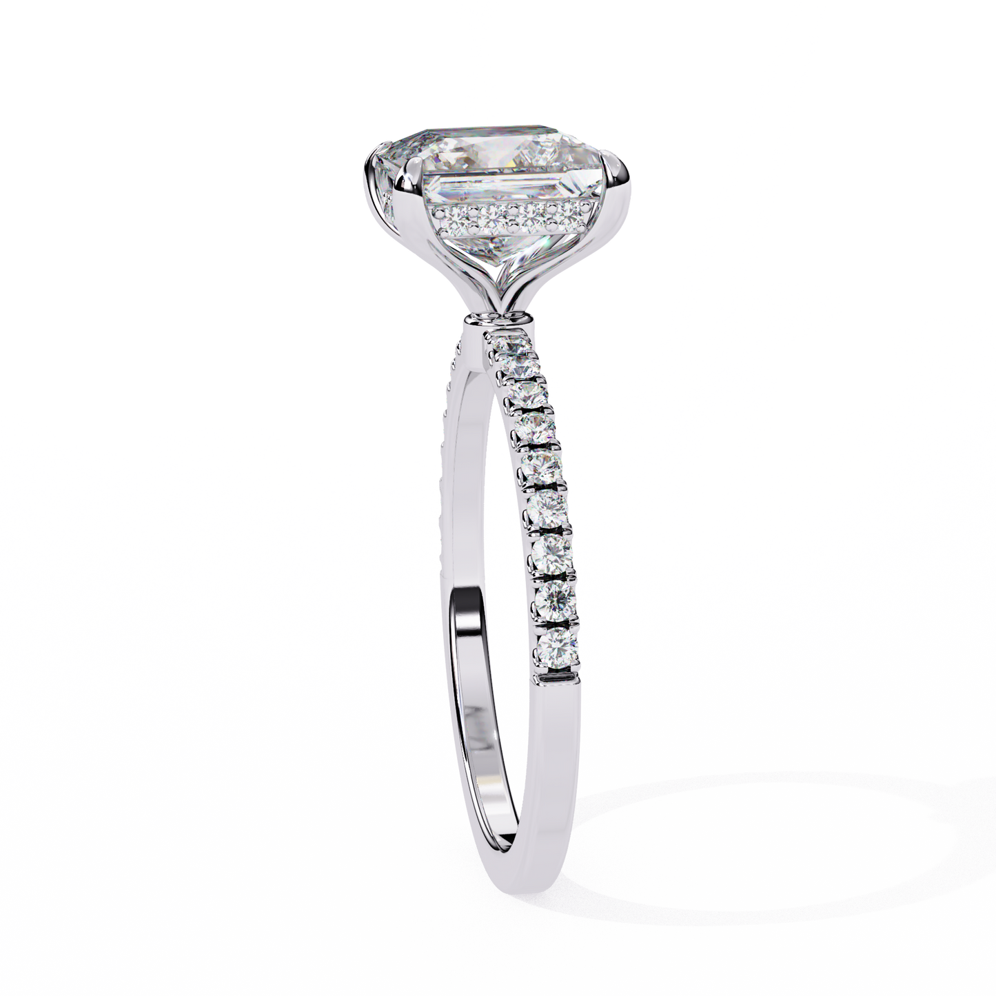 Geometric Taper – Princess & Round Lab Diamond Band in 14K Gold