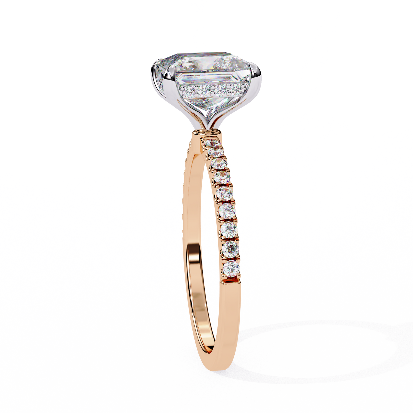 Geometric Taper – Princess & Round Lab Diamond Band in 14K Gold