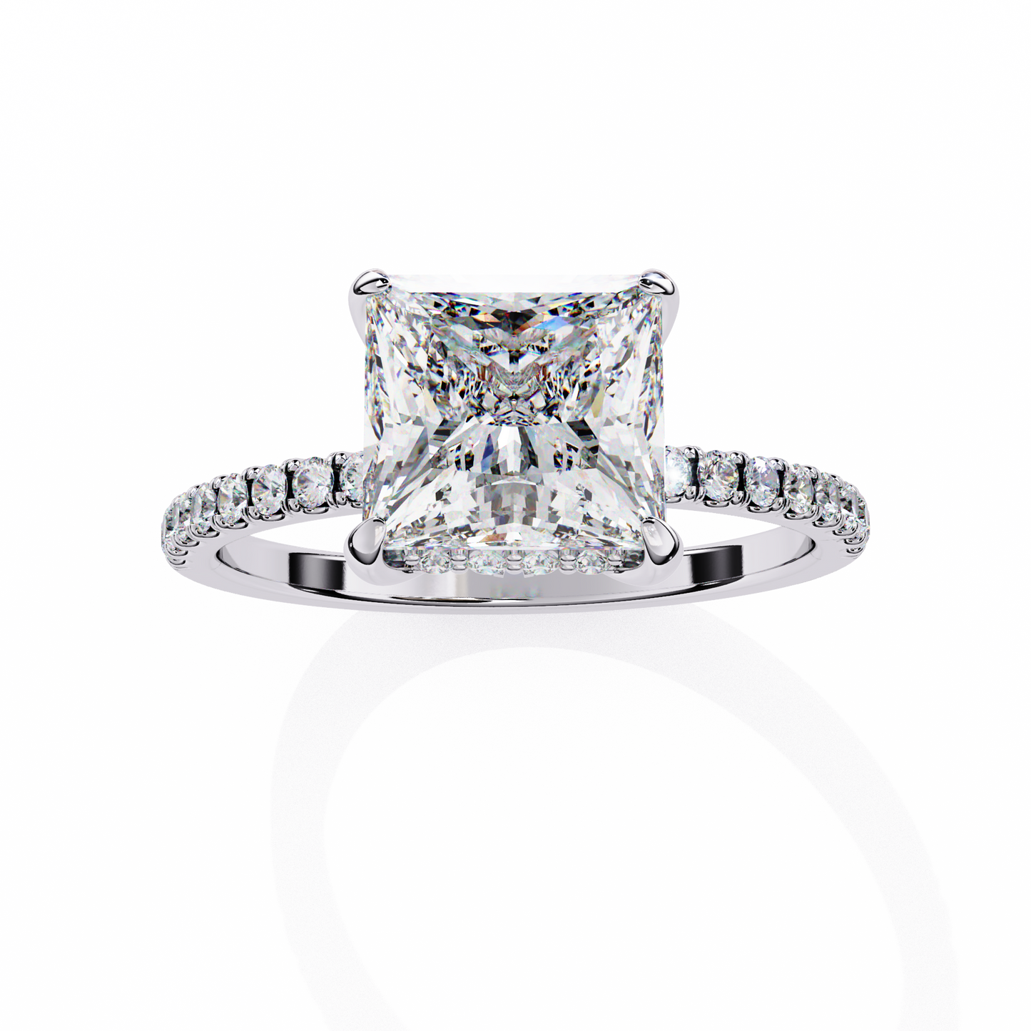 Geometric Taper – Princess & Round Lab Diamond Band in 14K Gold