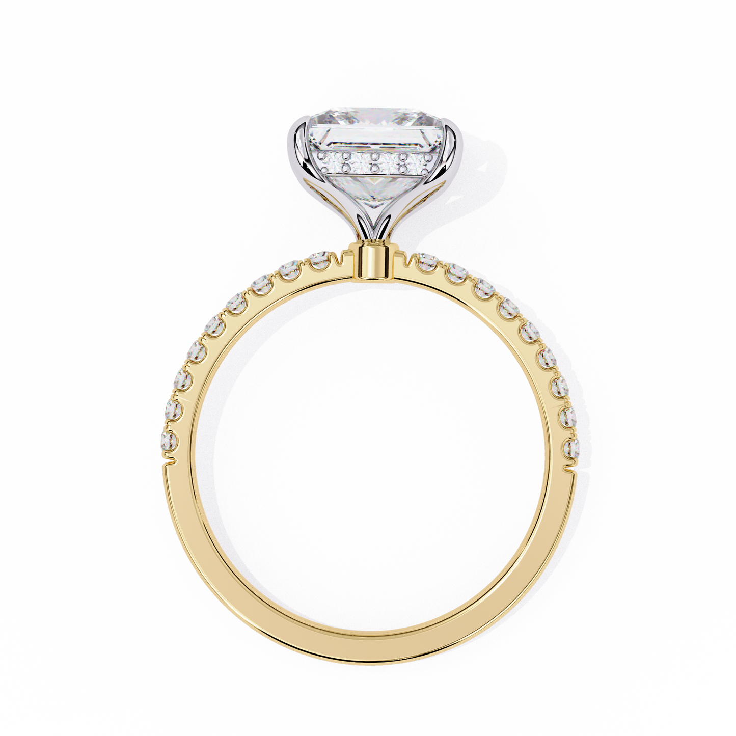 Geometric Taper – Princess & Round Lab Diamond Band in 14K Gold