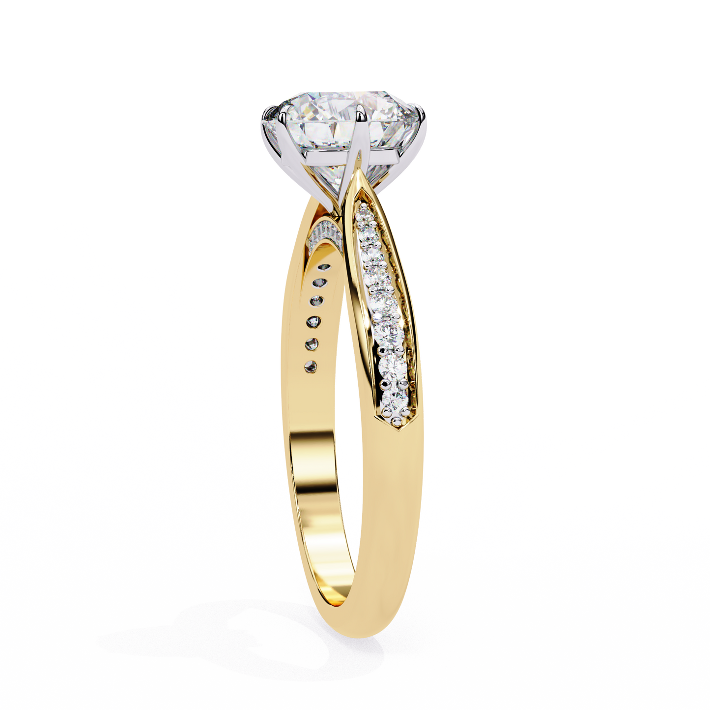 Round Array – Lab Diamond Domed Pavé Band in 14K Gold