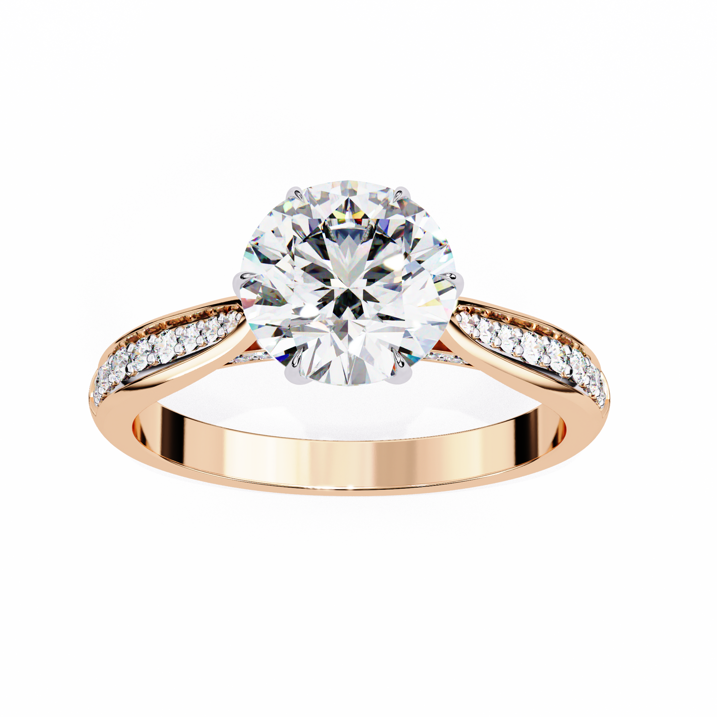 Round Array – Lab Diamond Domed Pavé Band in 14K Gold