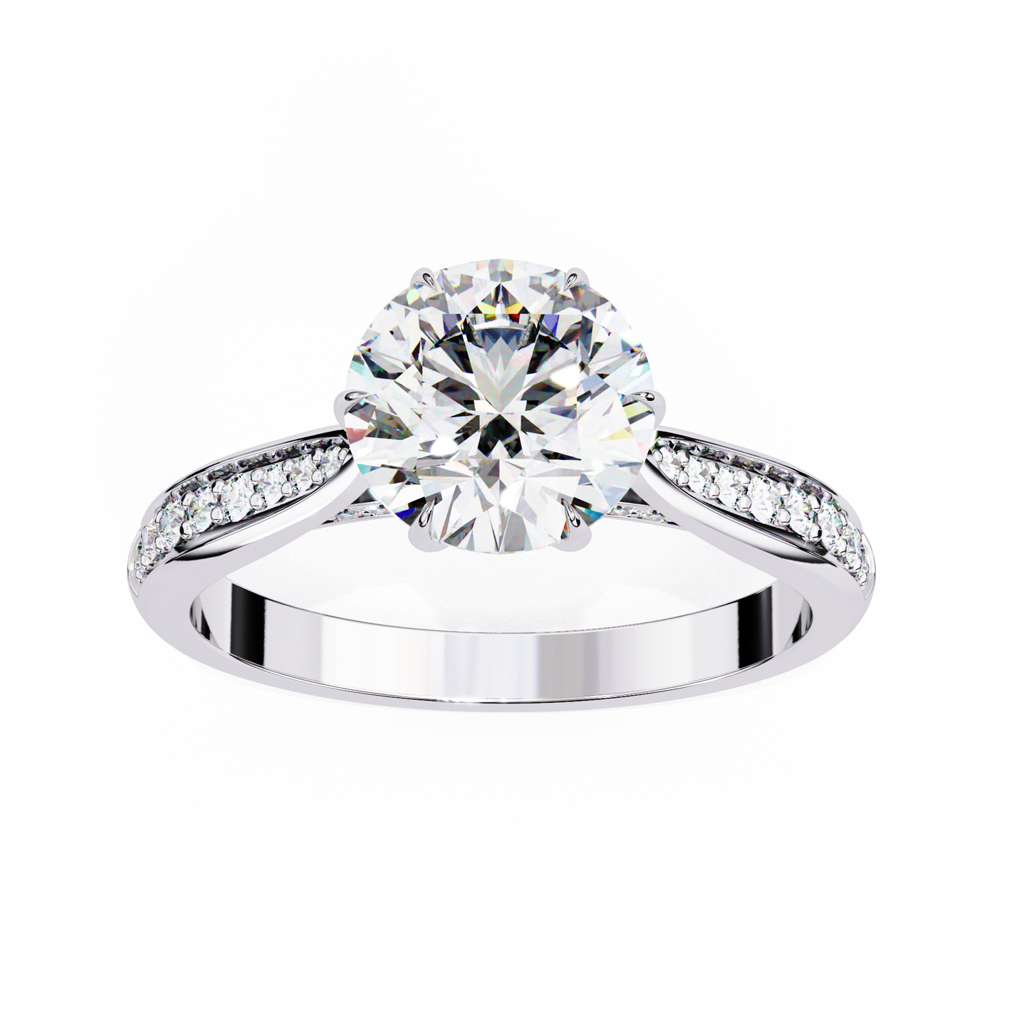 Round Array – Lab Diamond Domed Pavé Band in 14K Gold