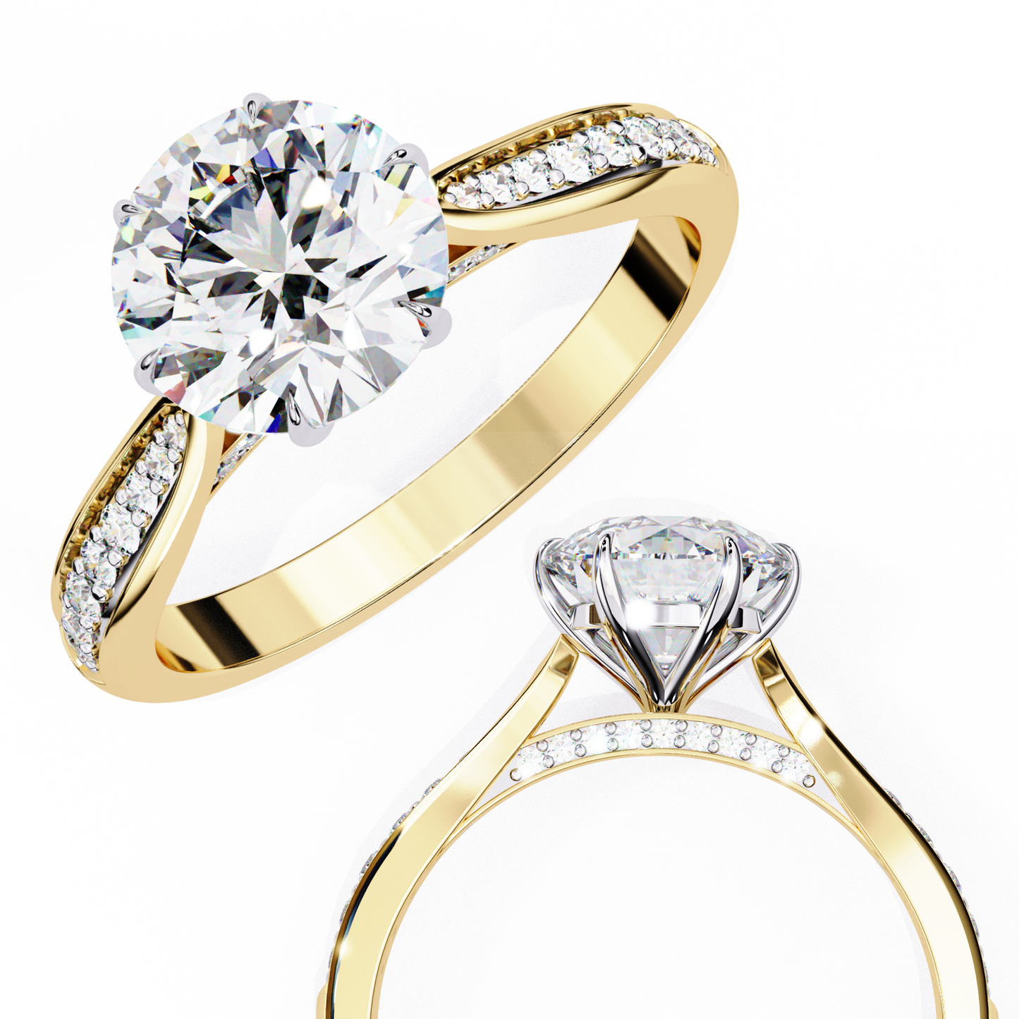 Round Array – Lab Diamond Domed Pavé Band in 14K Gold