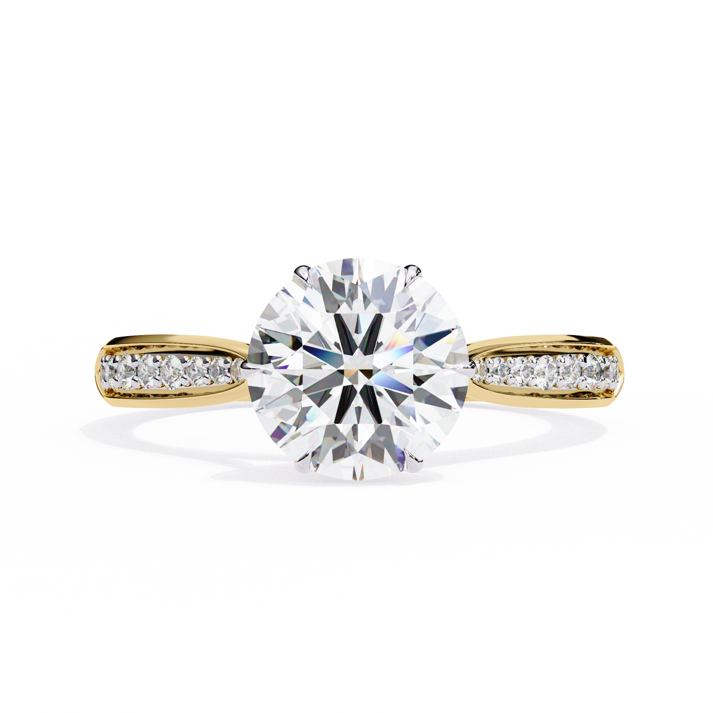 Round Array – Lab Diamond Domed Pavé Band in 14K Gold