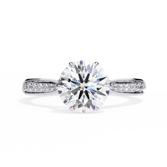 Round Array – Diamond Domed Pavé Band in 14K Gold