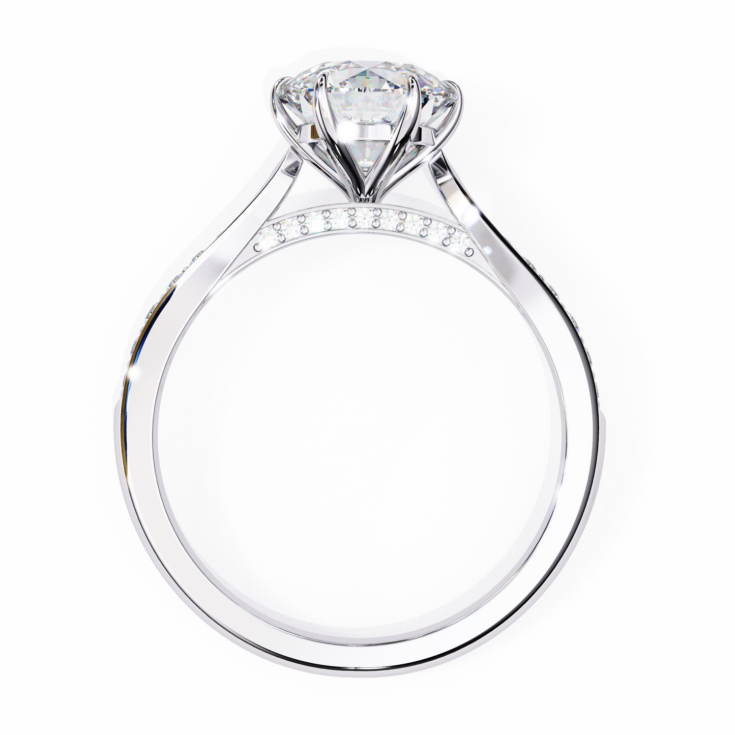 Round Array – Lab Diamond Domed Pavé Band in 14K Gold