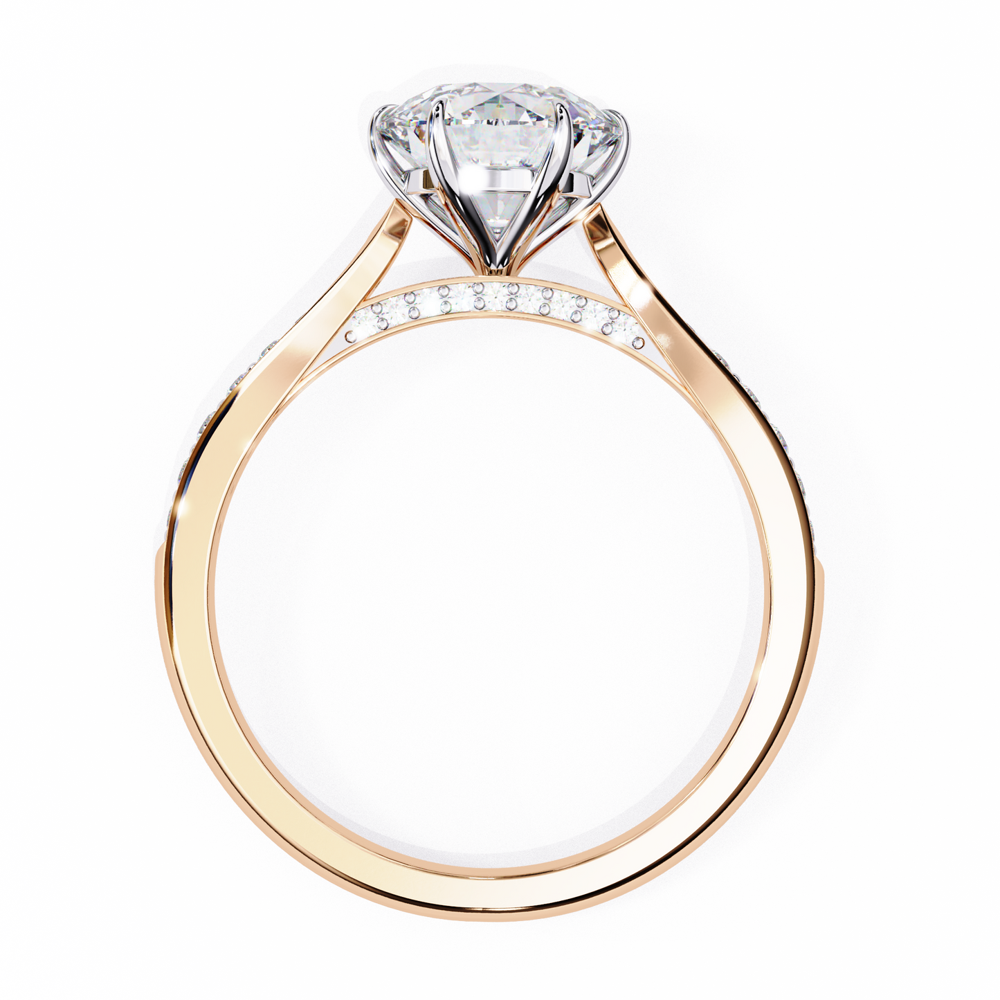 Round Array – Lab Diamond Domed Pavé Band in 14K Gold
