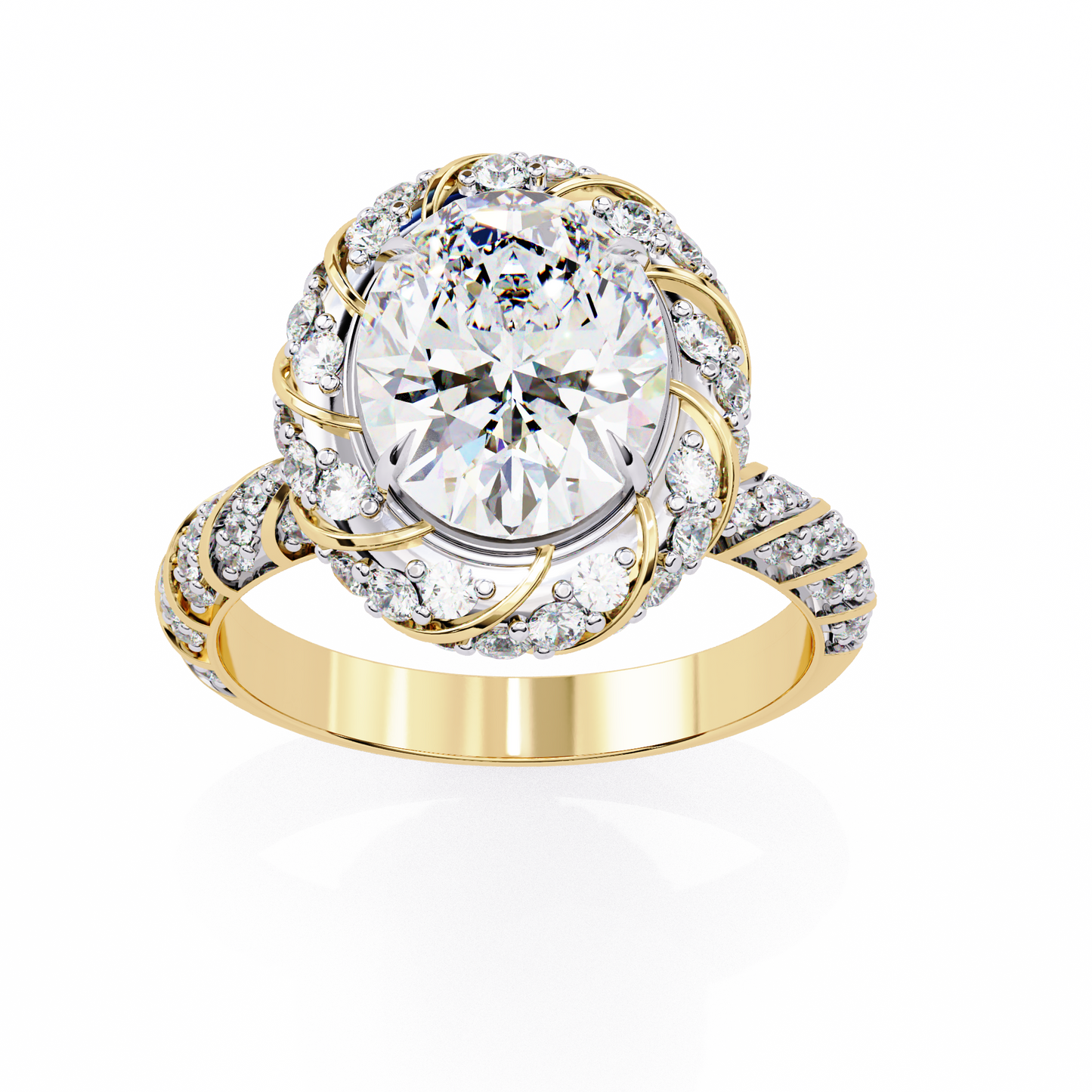 Oval Array – Lab Diamond Statement Band in 14K Gold