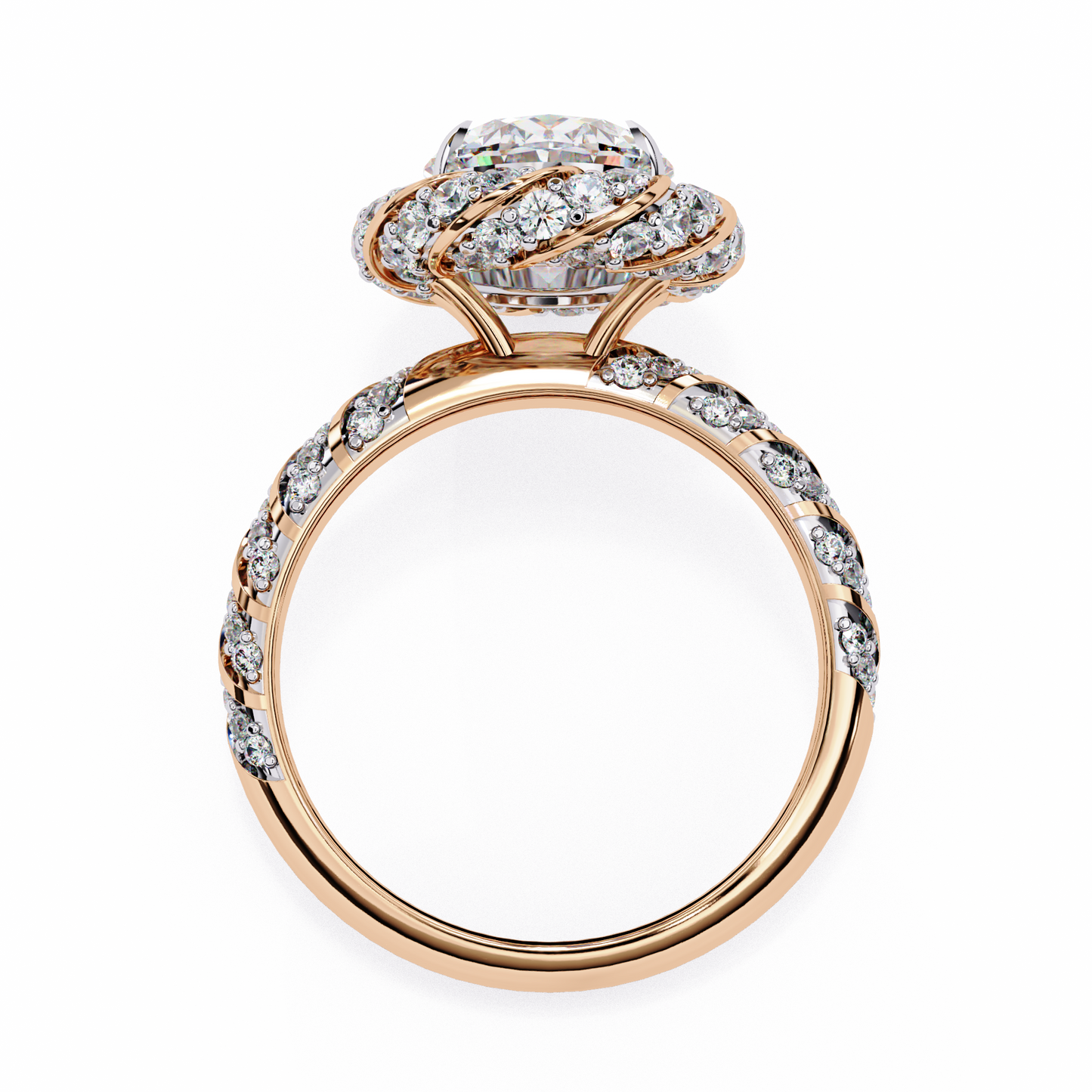 Oval Array – Lab Diamond Statement Band in 14K Gold
