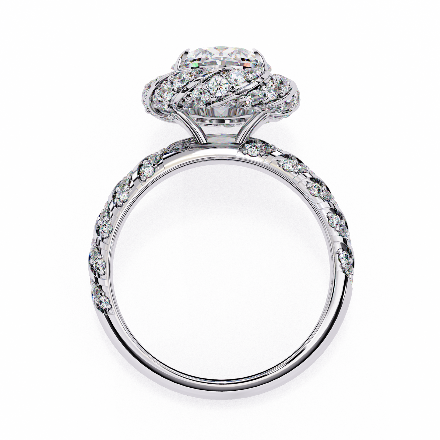 Oval Array – Lab Diamond Statement Band in 14K Gold
