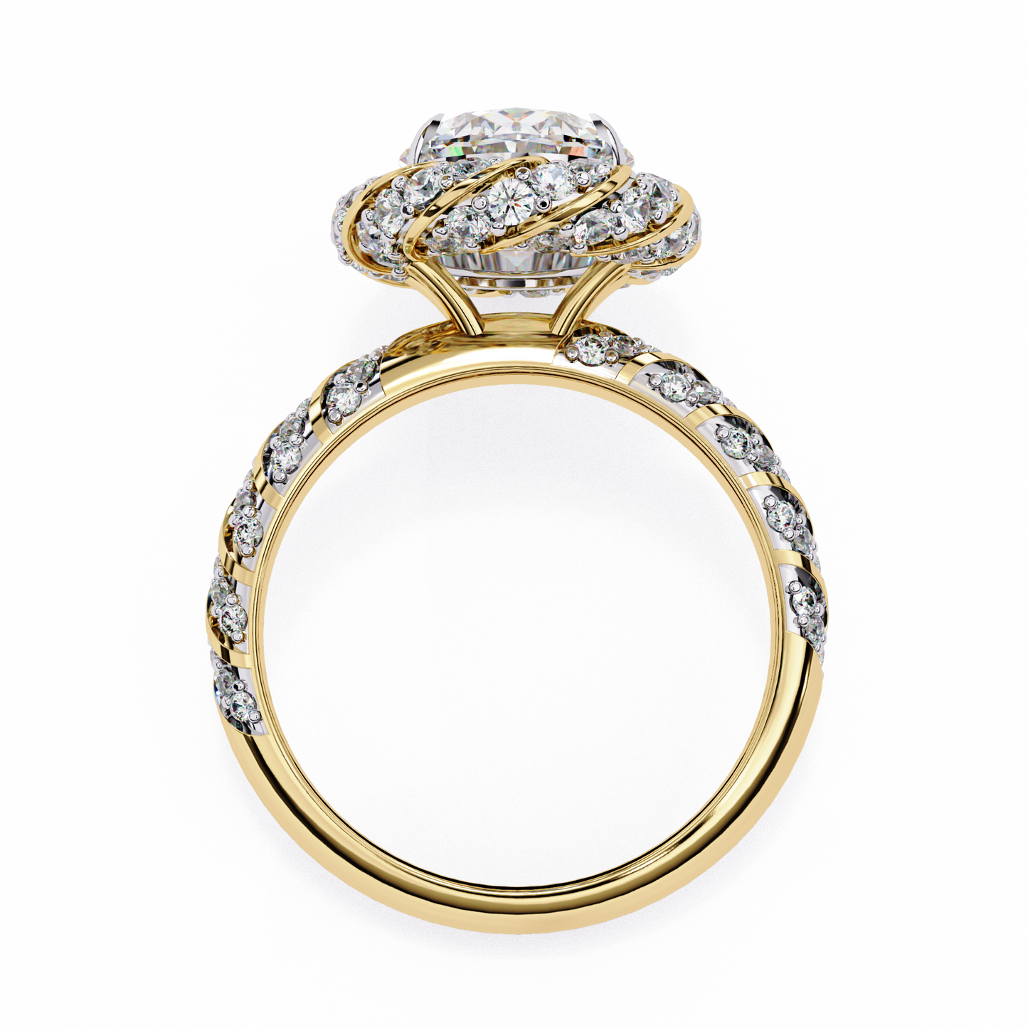 Oval Array – Lab Diamond Statement Band in 14K Gold