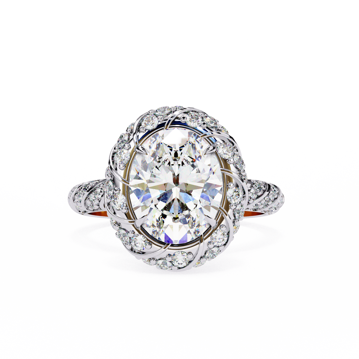 Oval Array – Lab Diamond Statement Band in 14K Gold