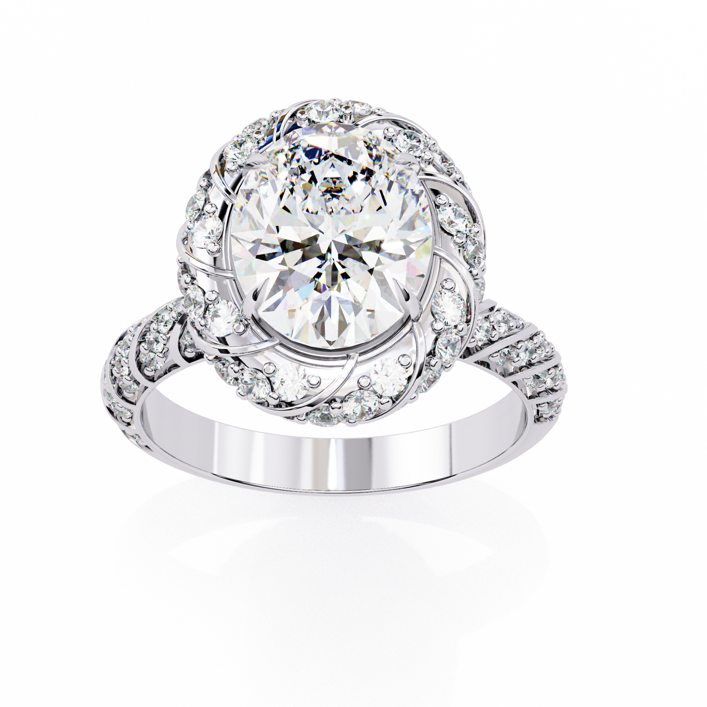 Oval Array – Lab Diamond Statement Band in 14K Gold