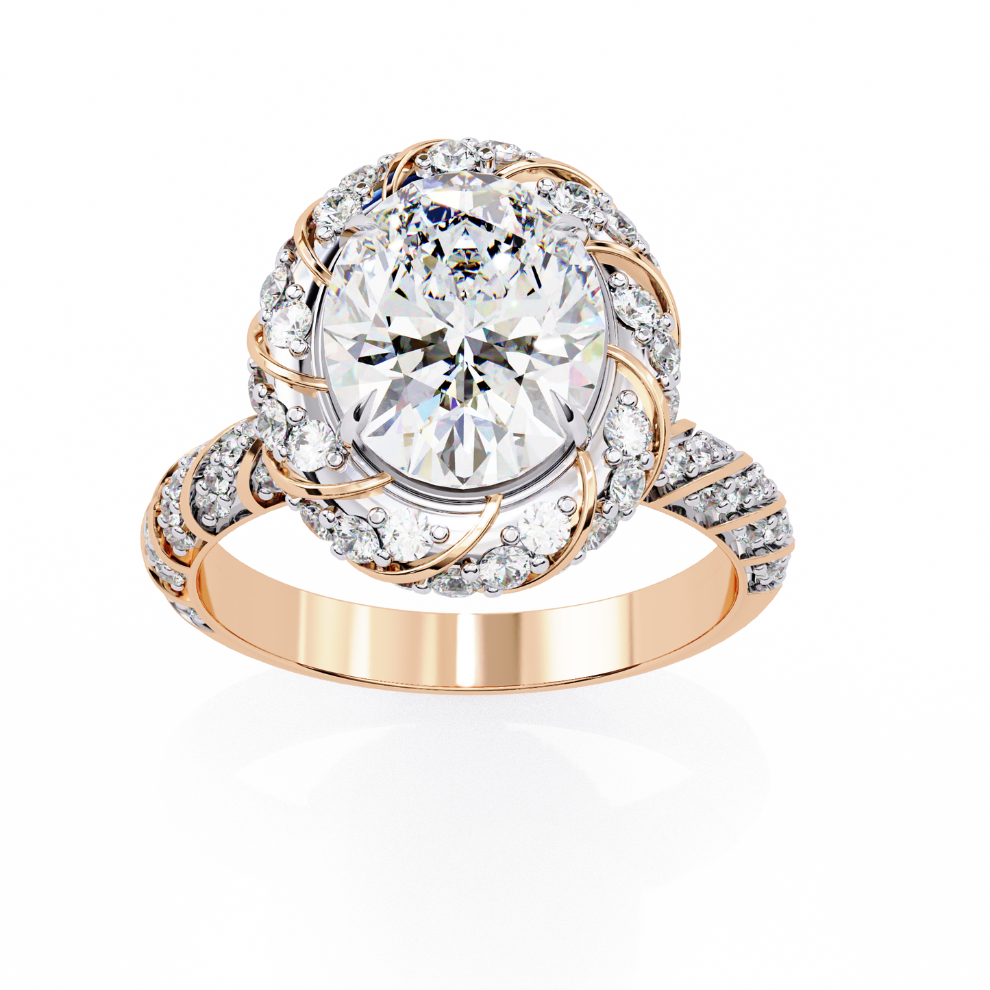 Oval Array – Lab Diamond Statement Band in 14K Gold