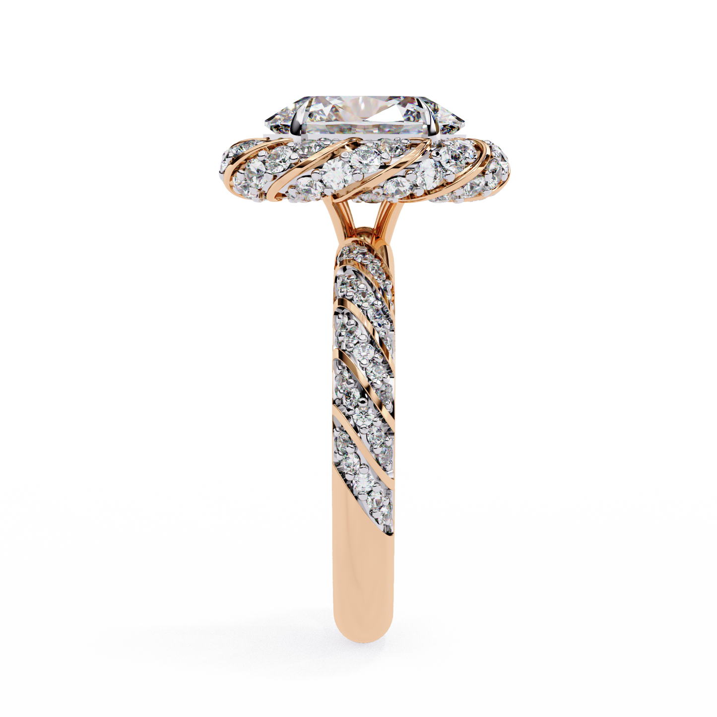 Oval Array – Lab Diamond Statement Band in 14K Gold