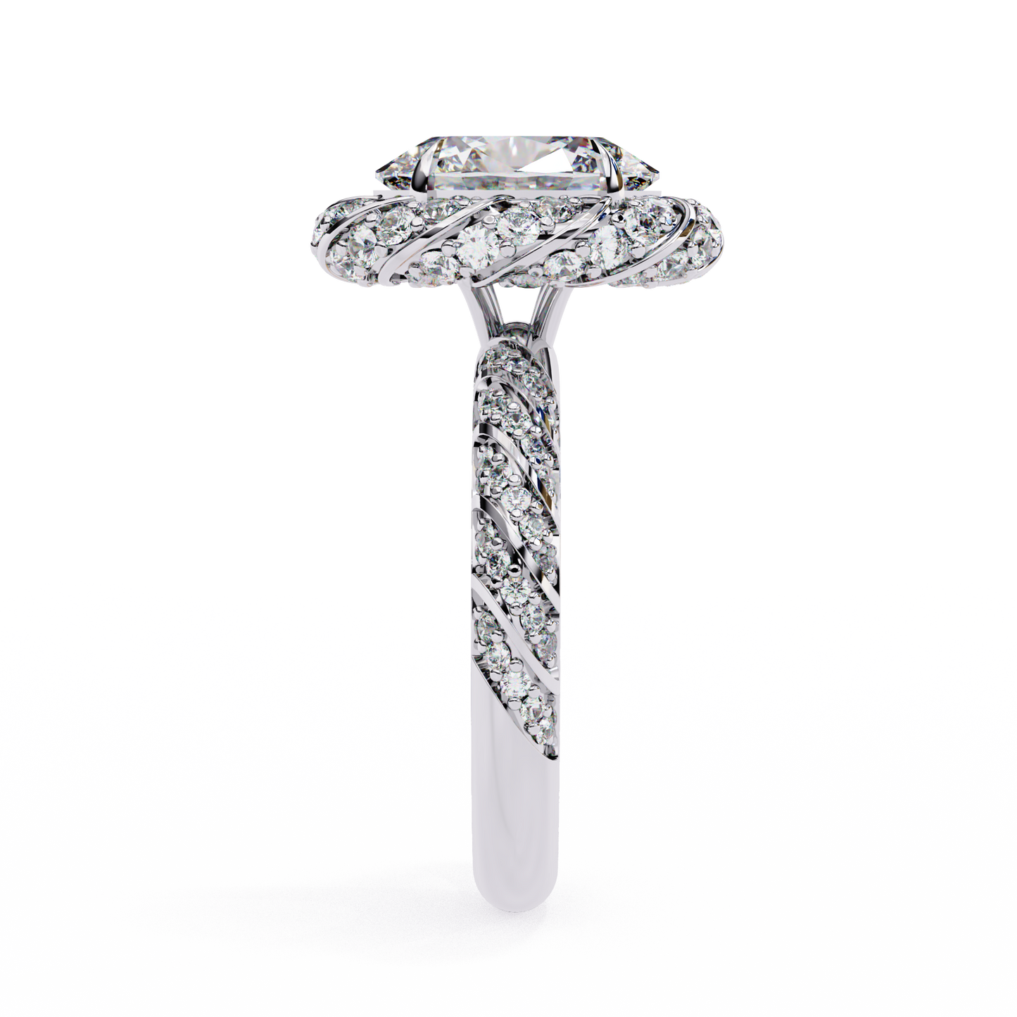 Oval Array – Lab Diamond Statement Band in 14K Gold