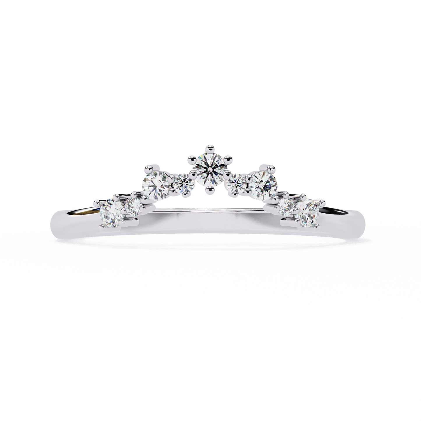 Luna Crest – Round Lab Diamond Arched Crown Ring