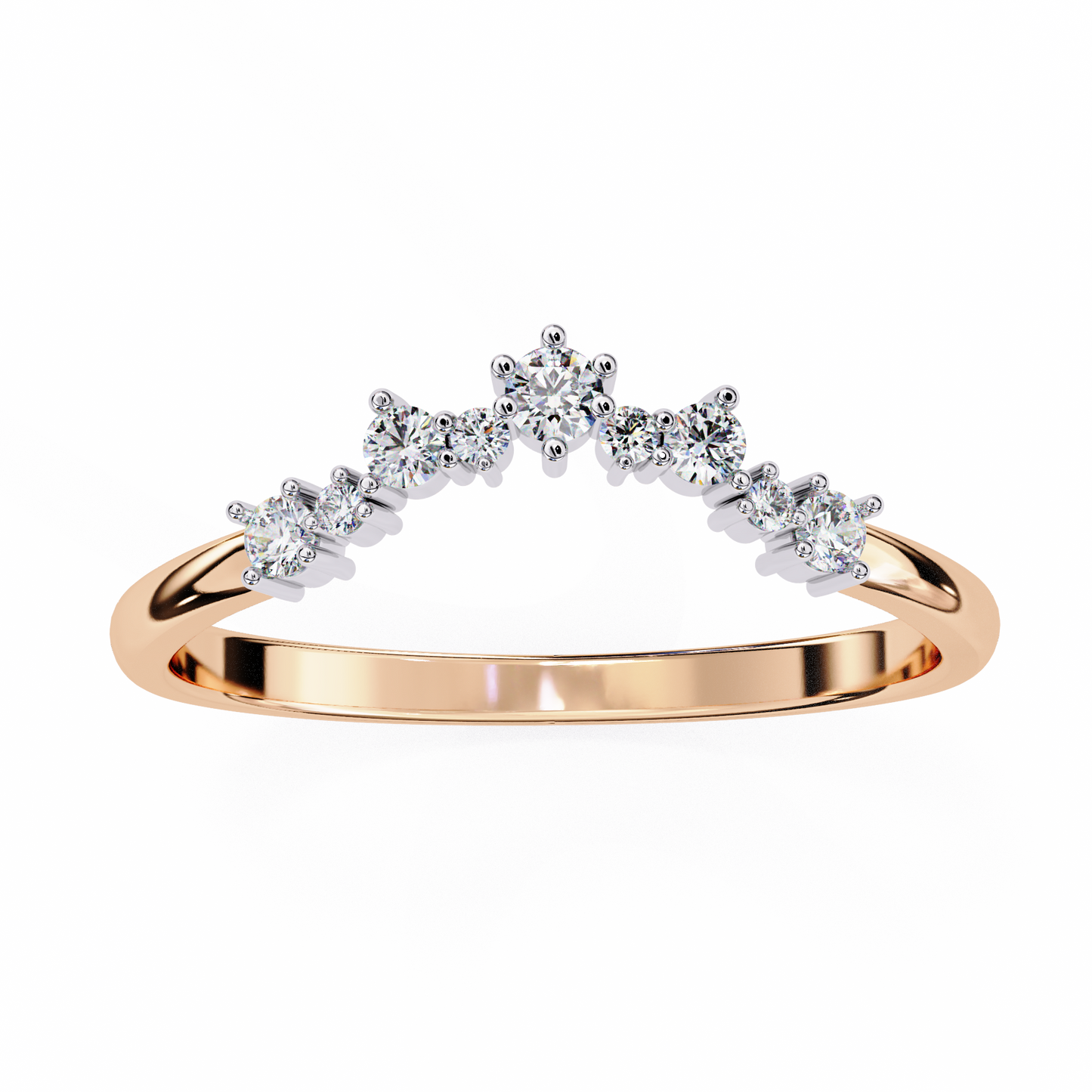 Luna Crest – Round Lab Diamond Arched Crown Ring