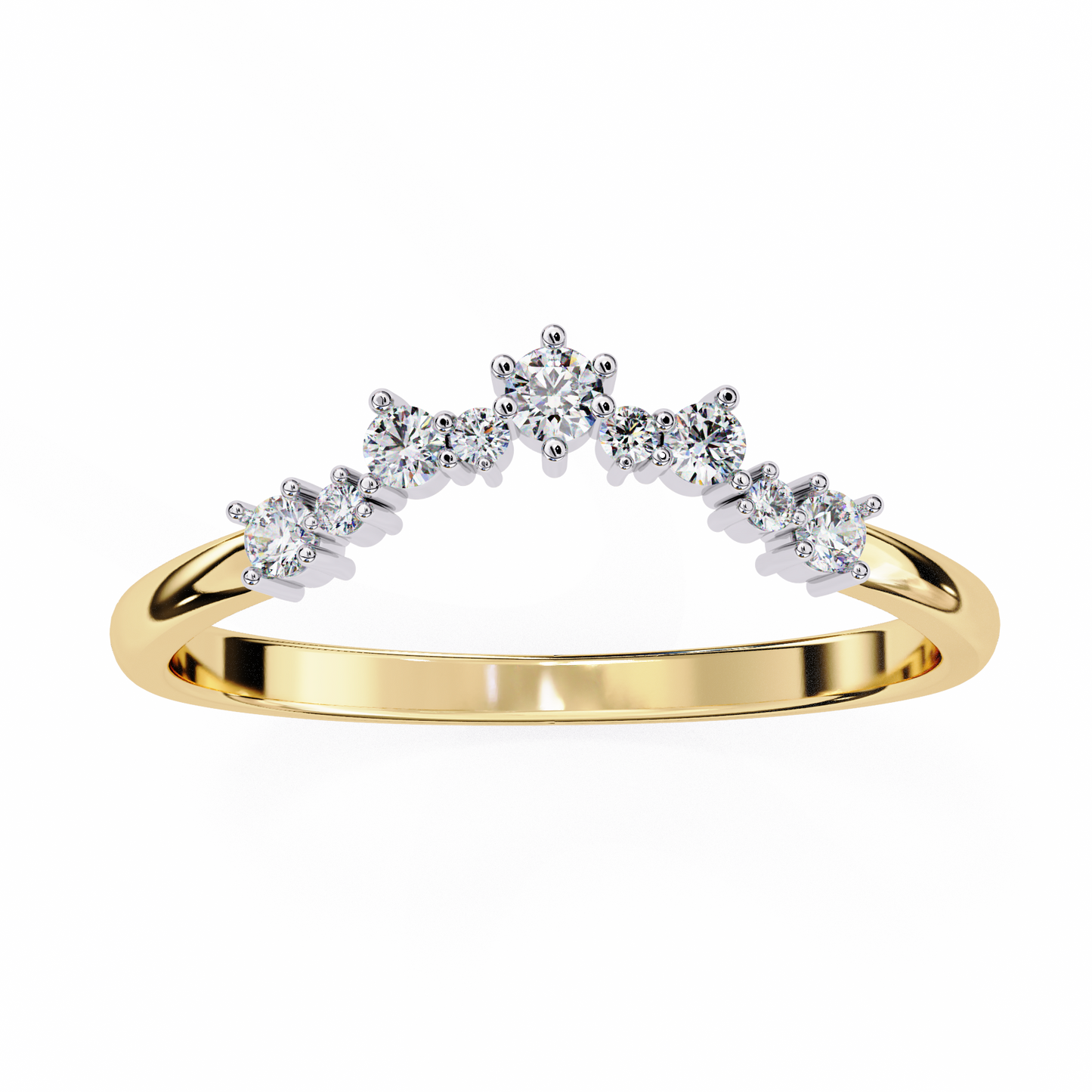 Luna Crest – Round Lab Diamond Arched Crown Ring