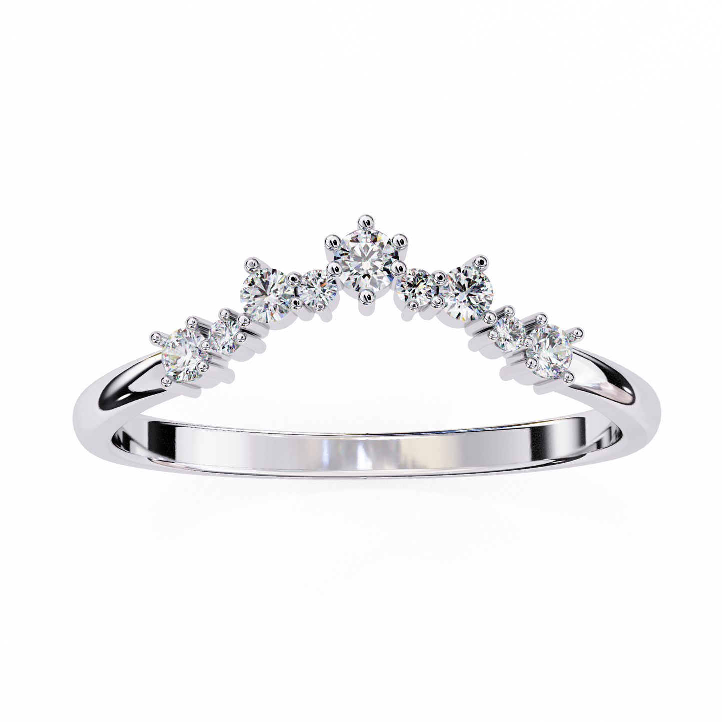 Luna Crest – Round Lab Diamond Arched Crown Ring