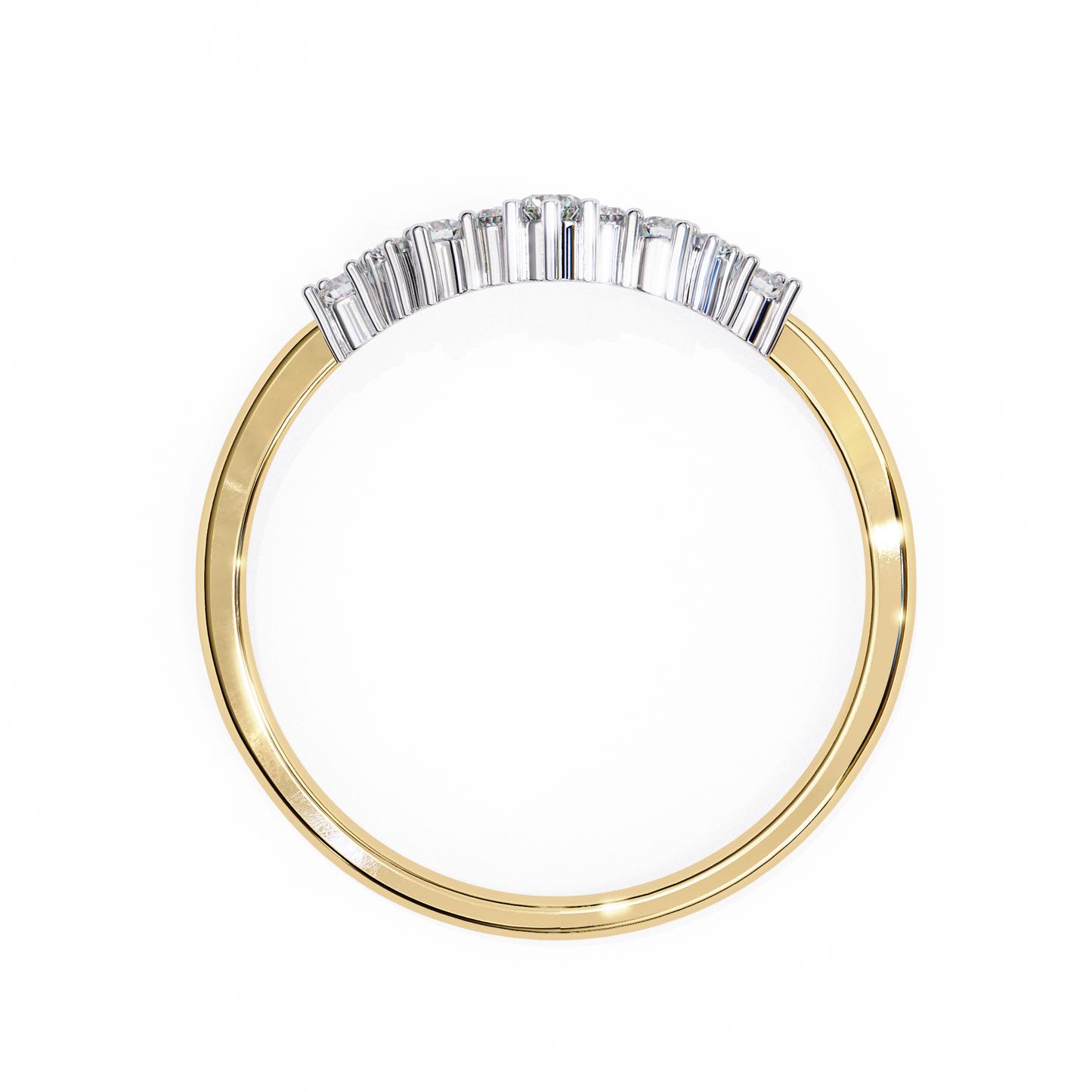 Luna Crest – Round Lab Diamond Arched Crown Ring