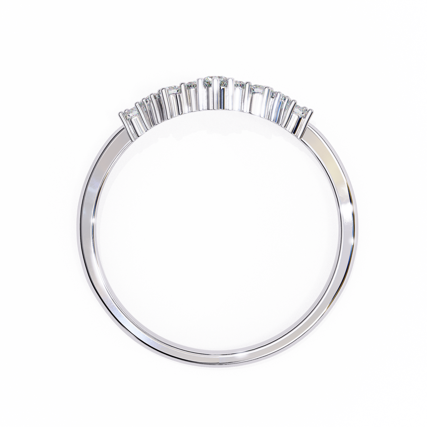 Luna Crest – Round Lab Diamond Arched Crown Ring