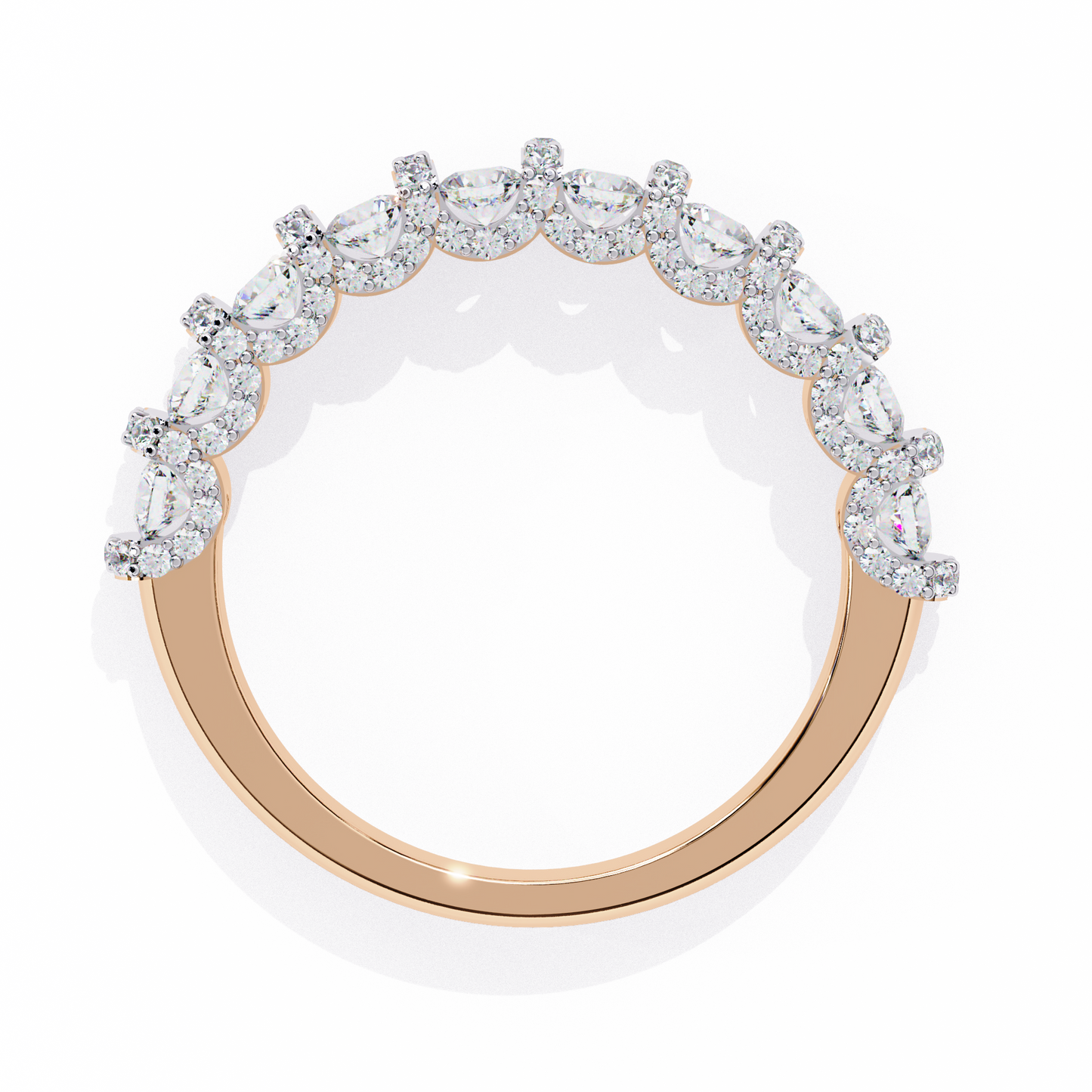 Cinderella's Crown – Round Lab Diamond Multi-Row Band