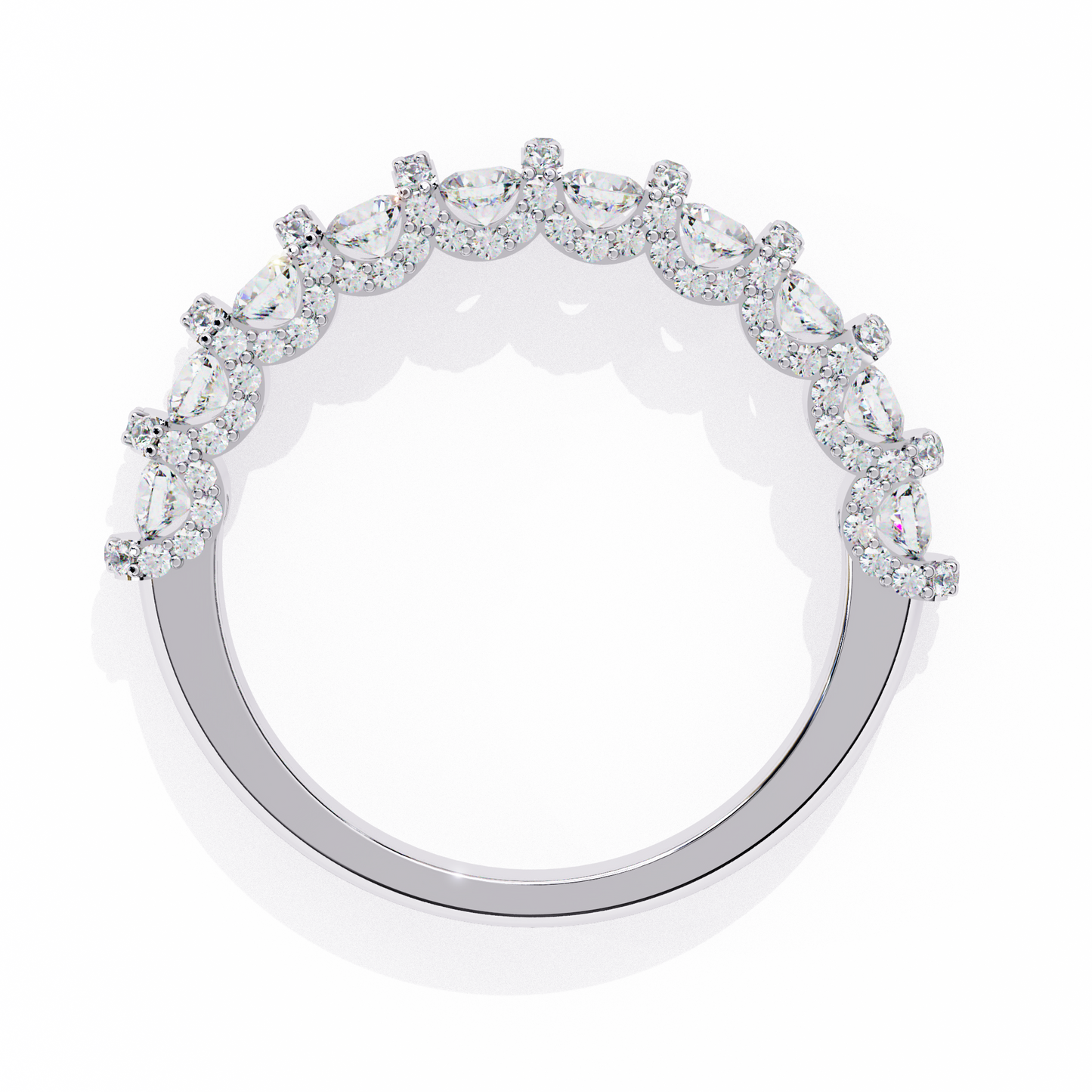 Cinderella's Crown – Round Lab Diamond Multi-Row Band