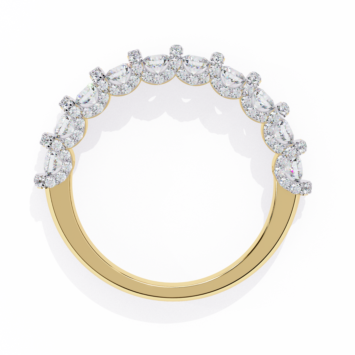 Cinderella's Crown – Round Lab Diamond Multi-Row Band