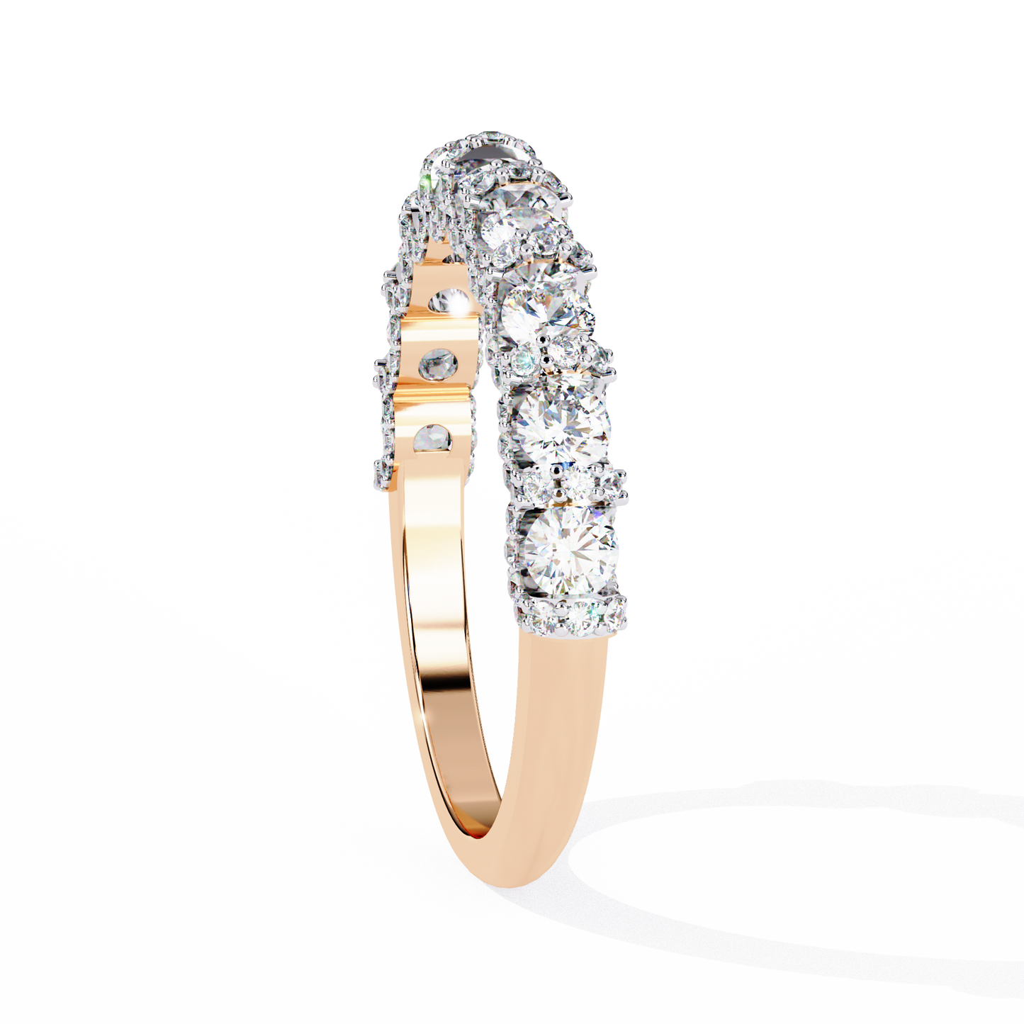 Cinderella's Crown – Round Diamond Multi-Row Band