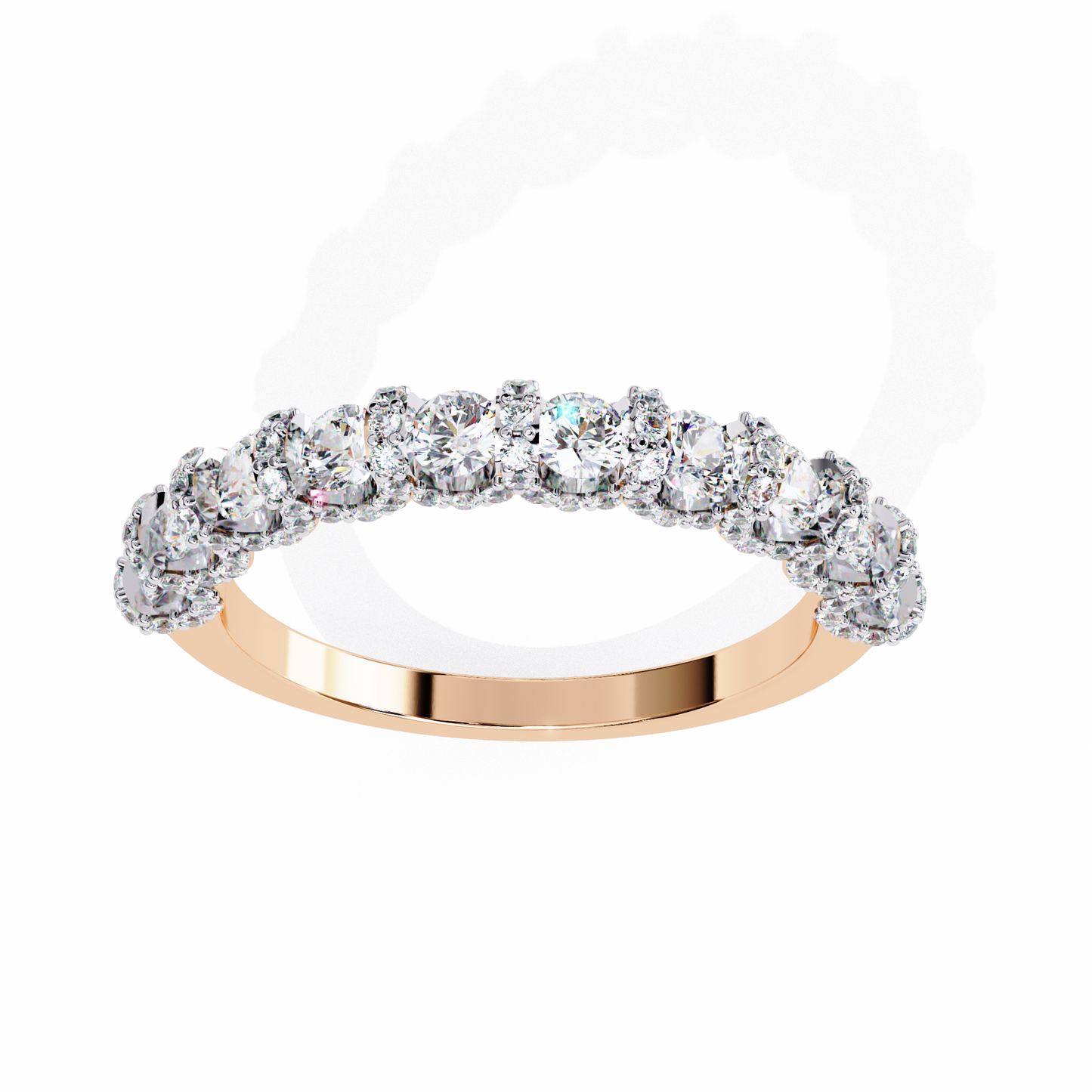 Cinderella's Crown – Round Lab Diamond Multi-Row Band