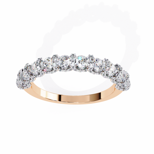 Cinderella's Crown – Round Diamond Multi-Row Band