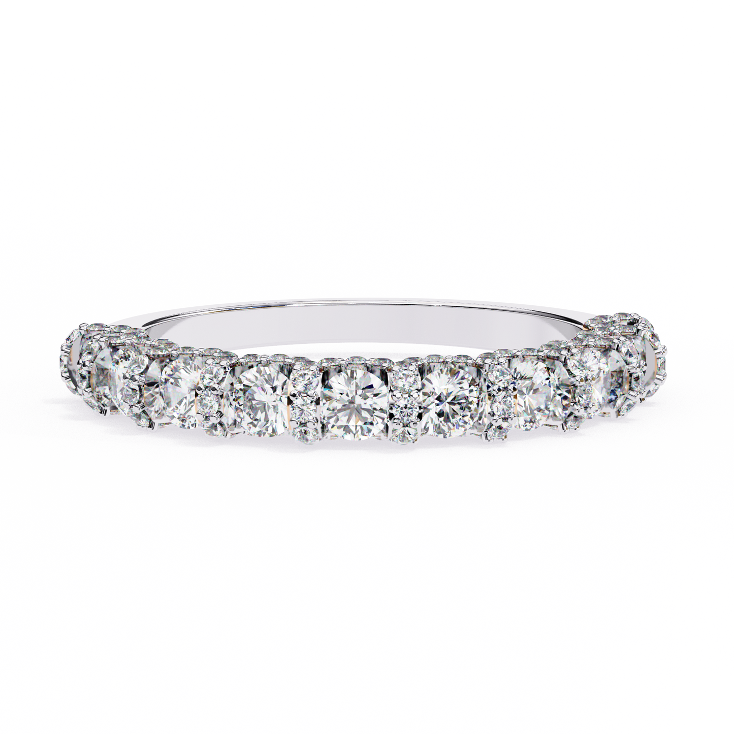Cinderella's Crown – Round Lab Diamond Multi-Row Band