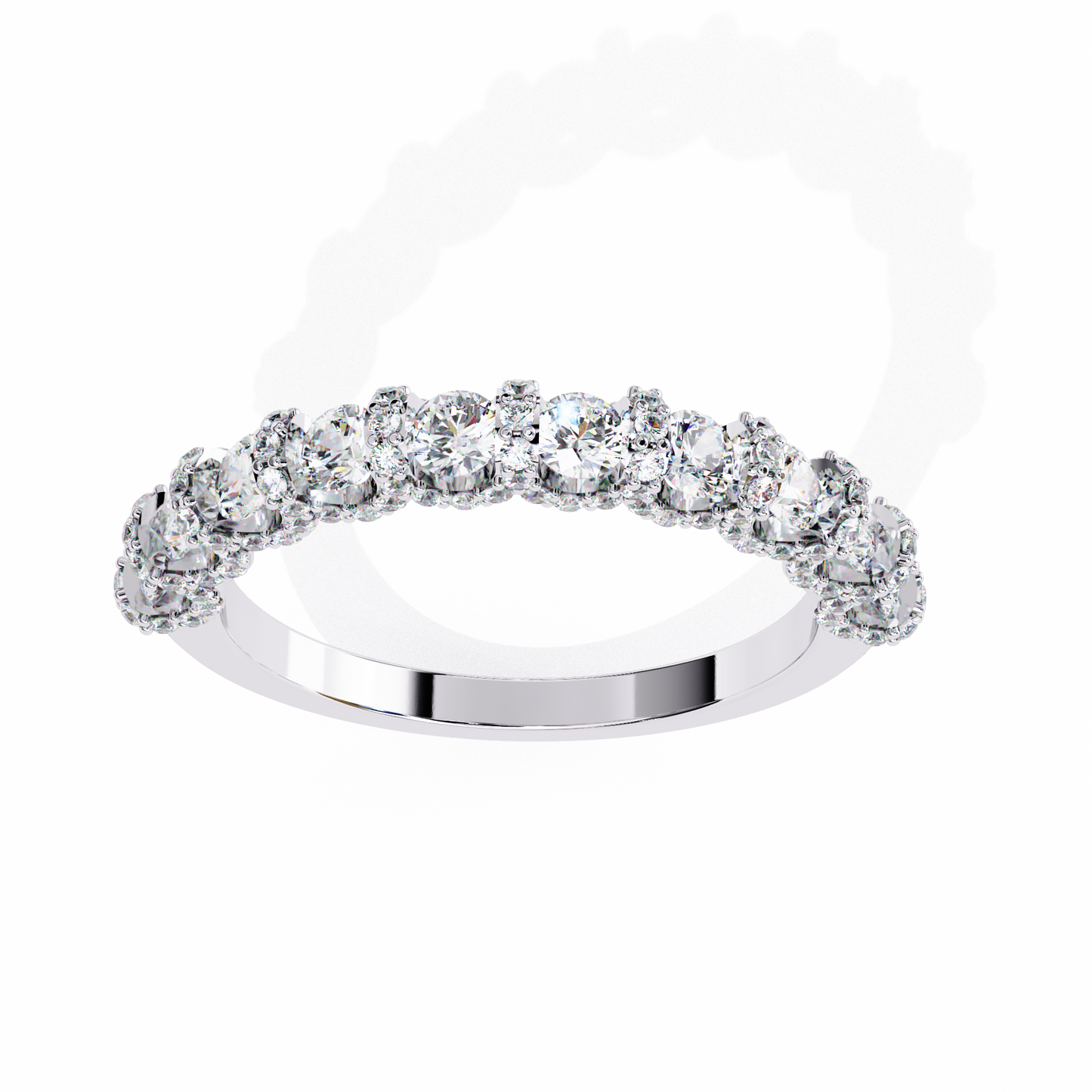 Cinderella's Crown – Round Lab Diamond Multi-Row Band