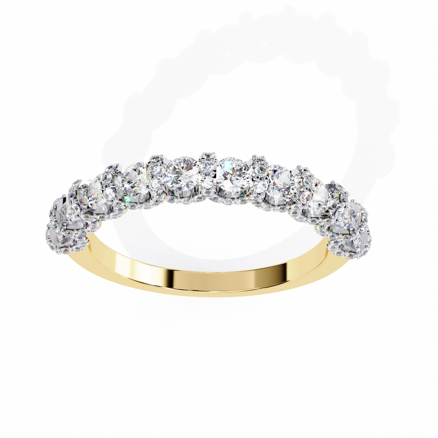 Cinderella's Crown – Round Lab Diamond Multi-Row Band